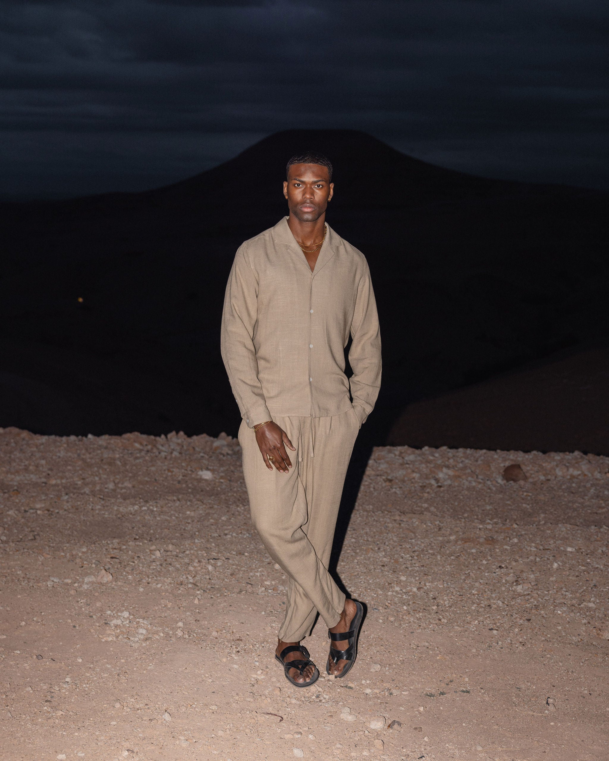 Olive Linen Trouser