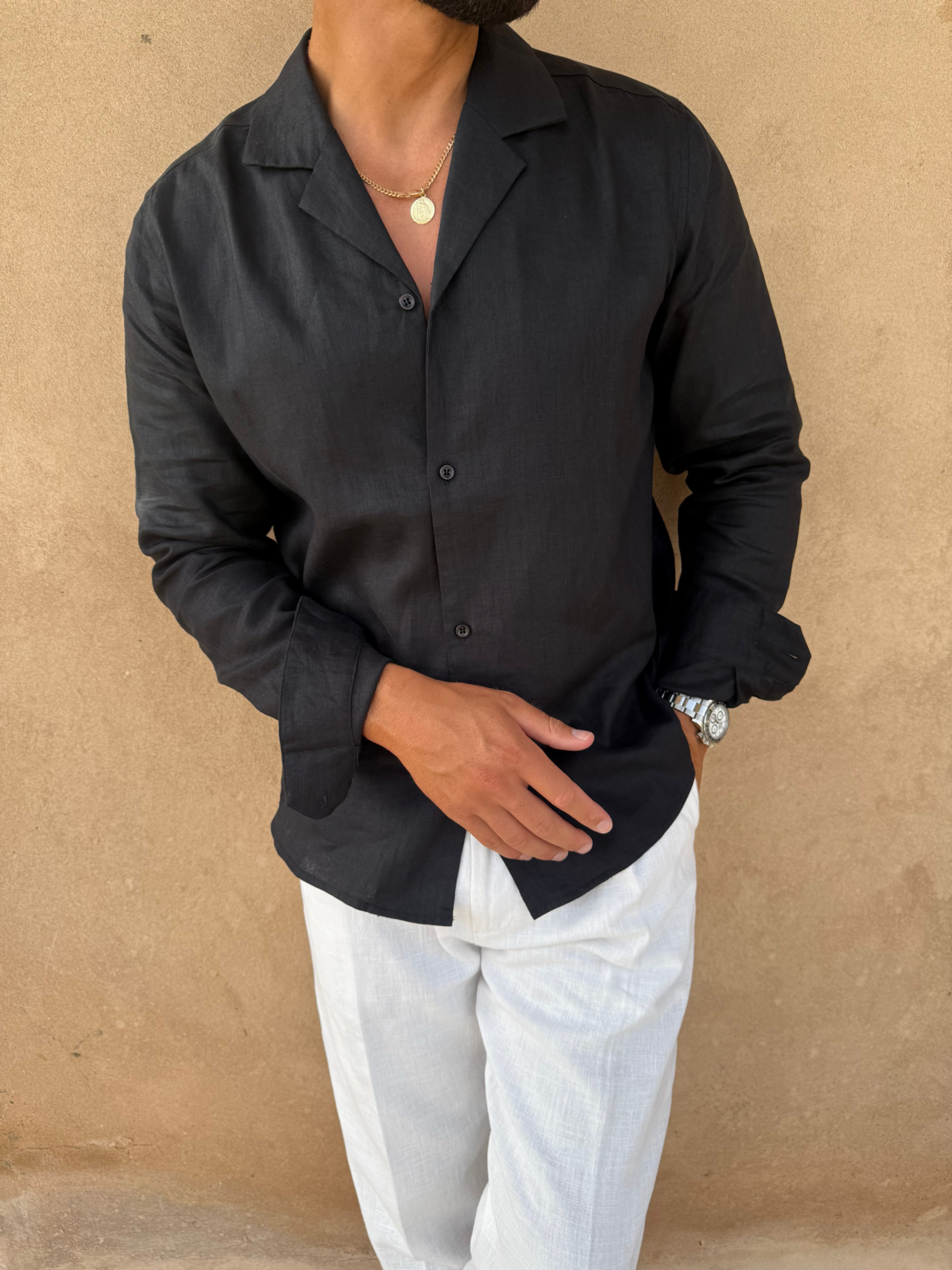 RIVÉ LINEN SHIRT BLACK