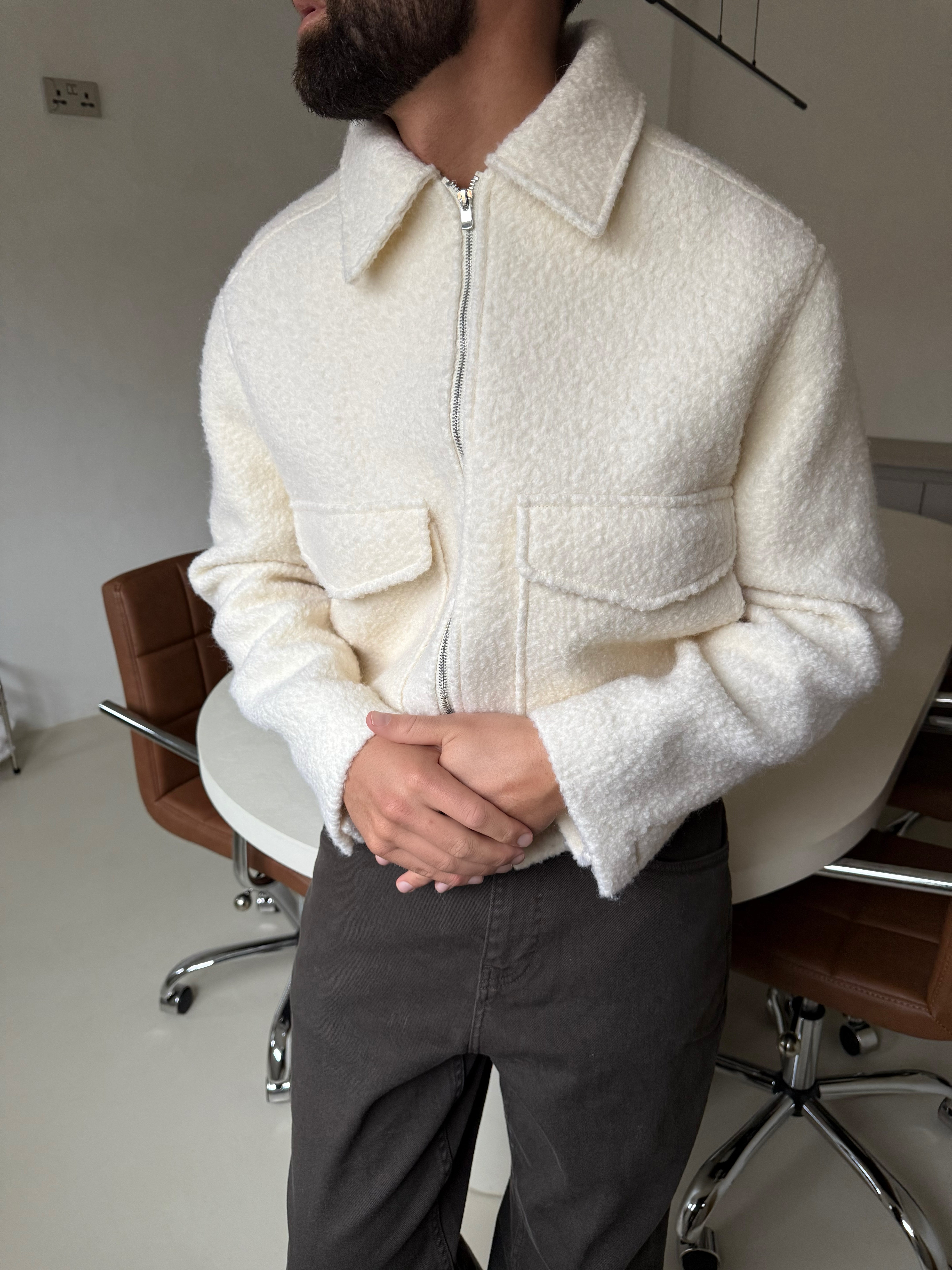 BOUCLE JACKET OFF WHITE