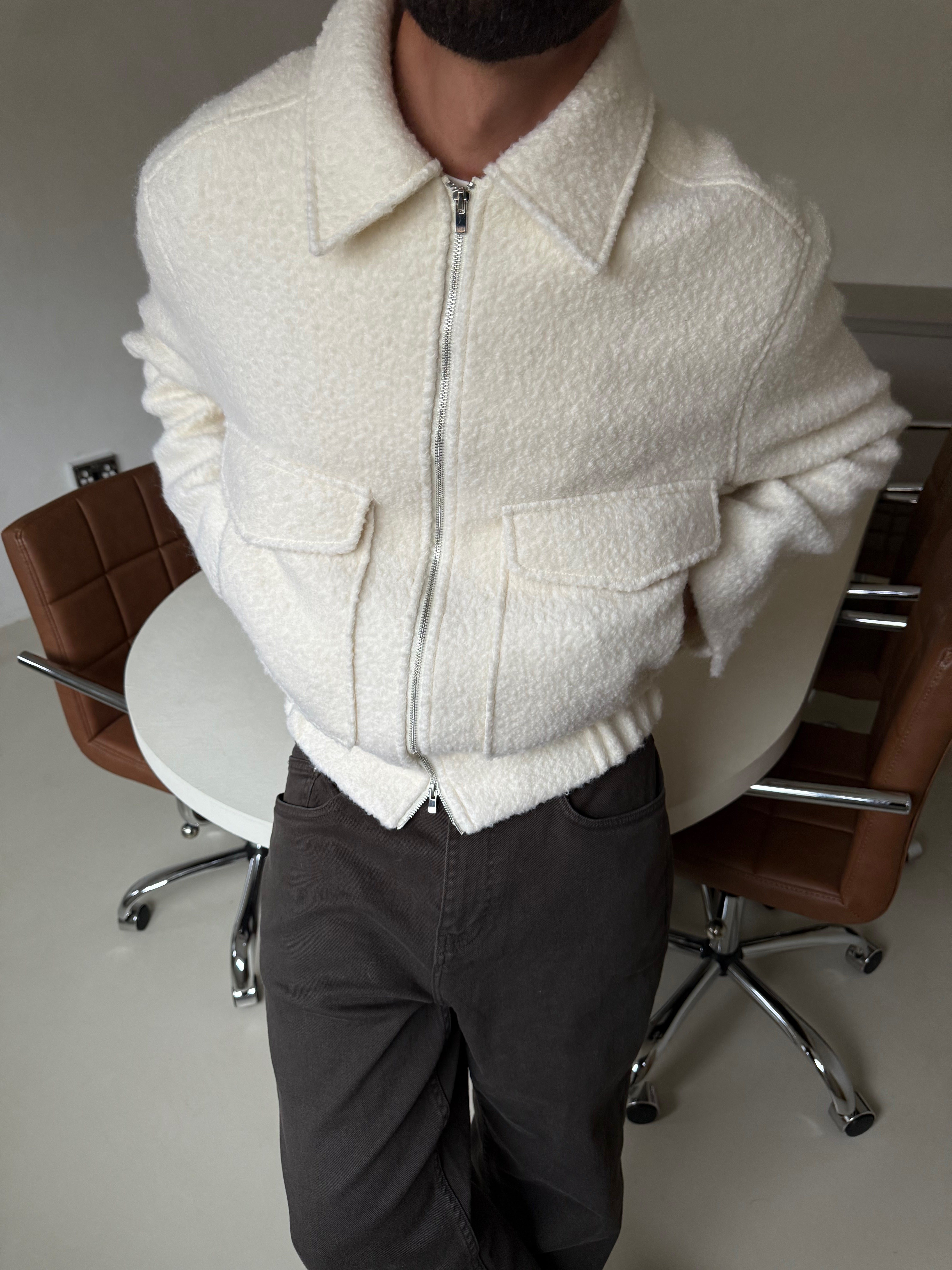 BOUCLE JACKET OFF WHITE