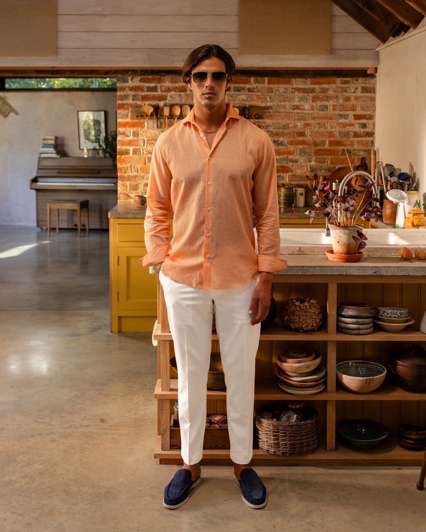 Linen Shirt Coral