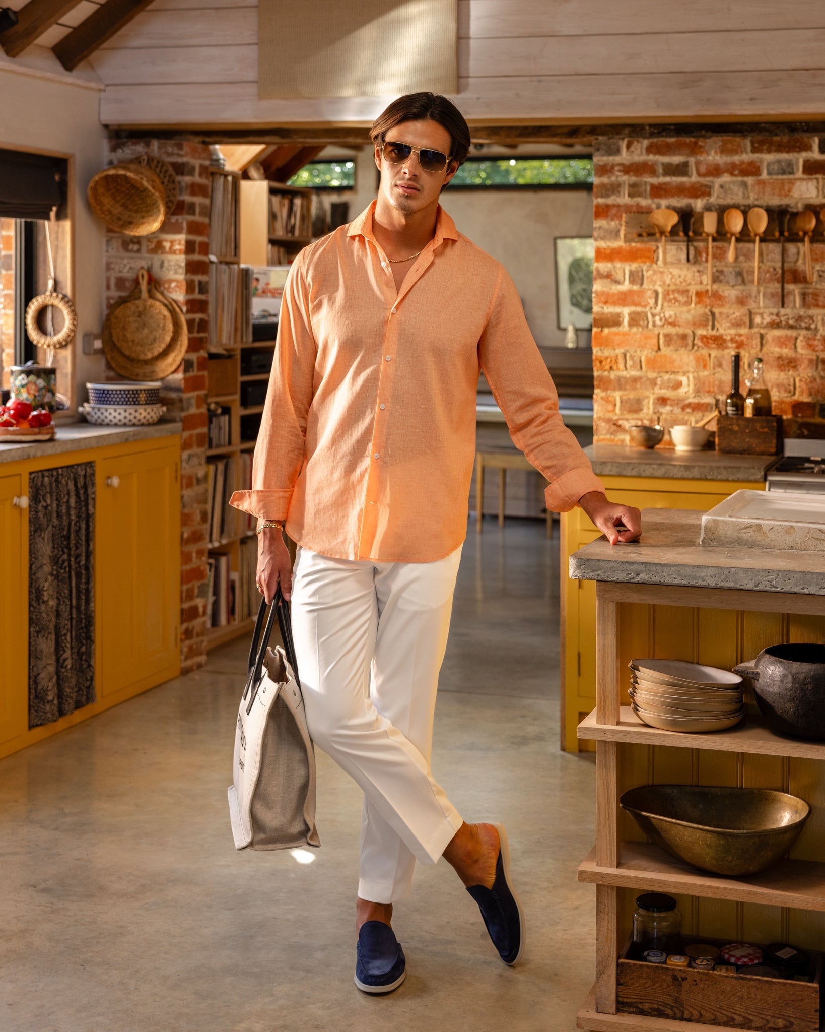 Linen Shirt Coral