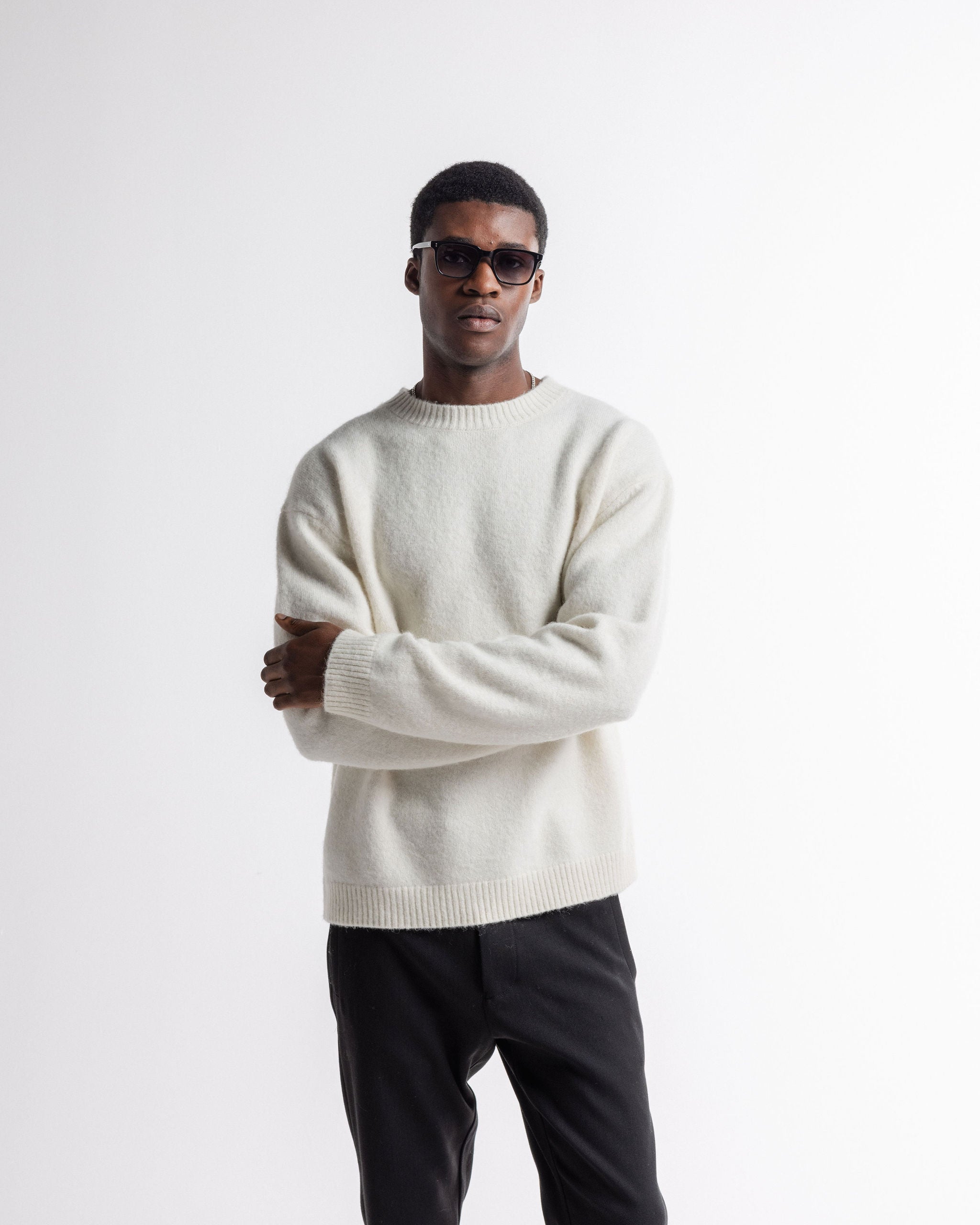 Alpaca Mohair Sweatshirt Flat White