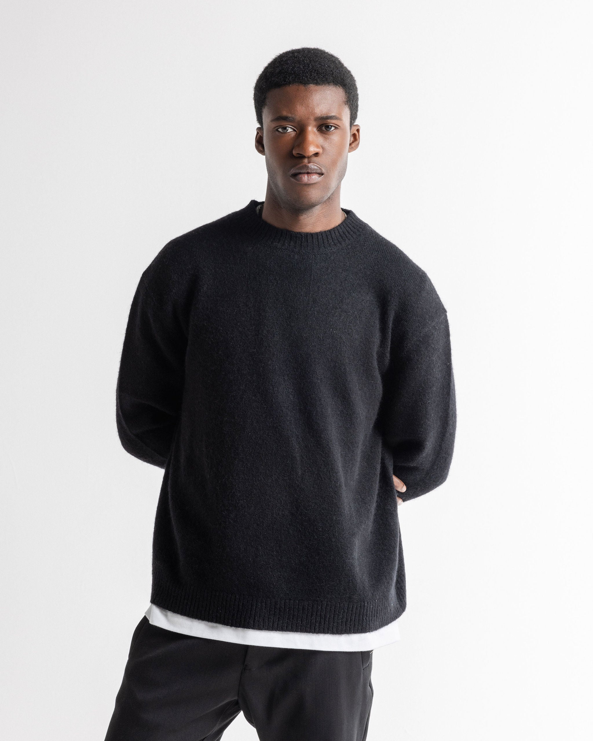 Alpaca Knit Sweater Black