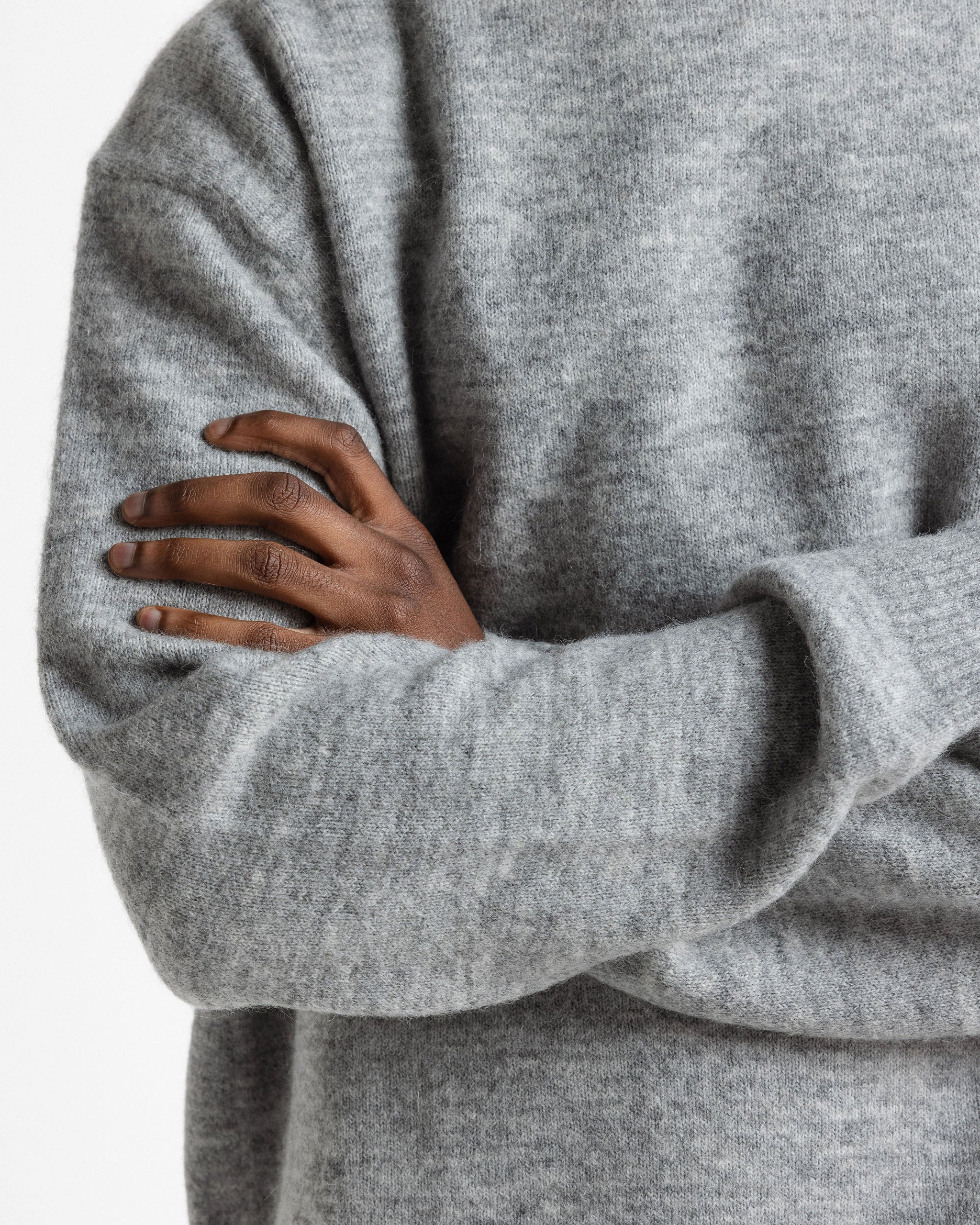 Alpaca Knit Sweater Grey Marl