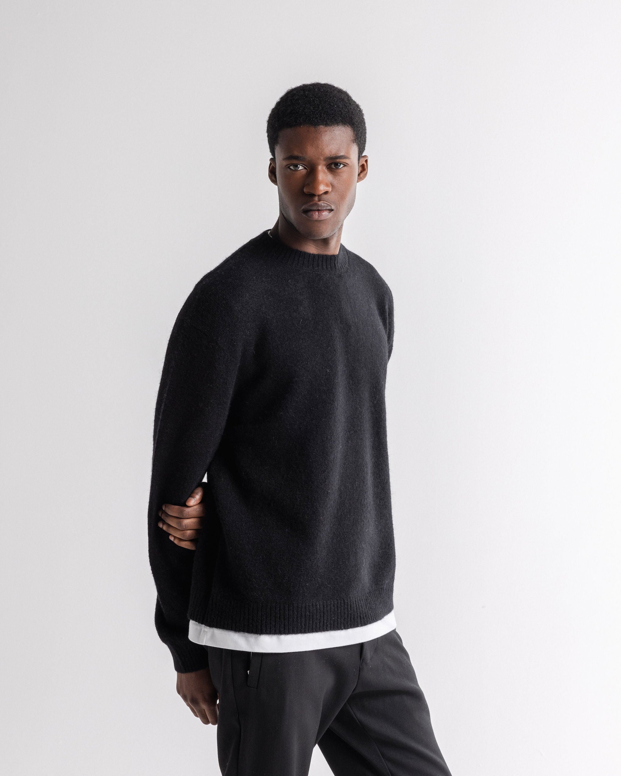 Alpaca Knit Sweater Black