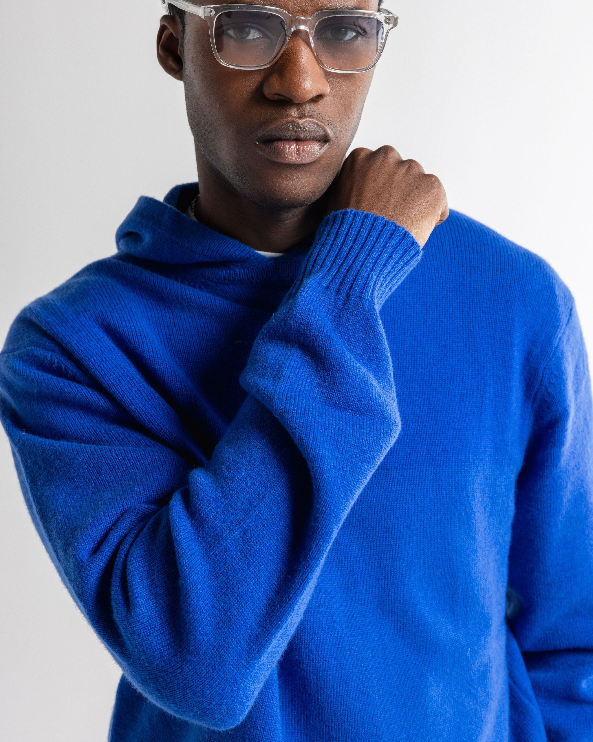 Cashmere Hoodie Cobalt Blue