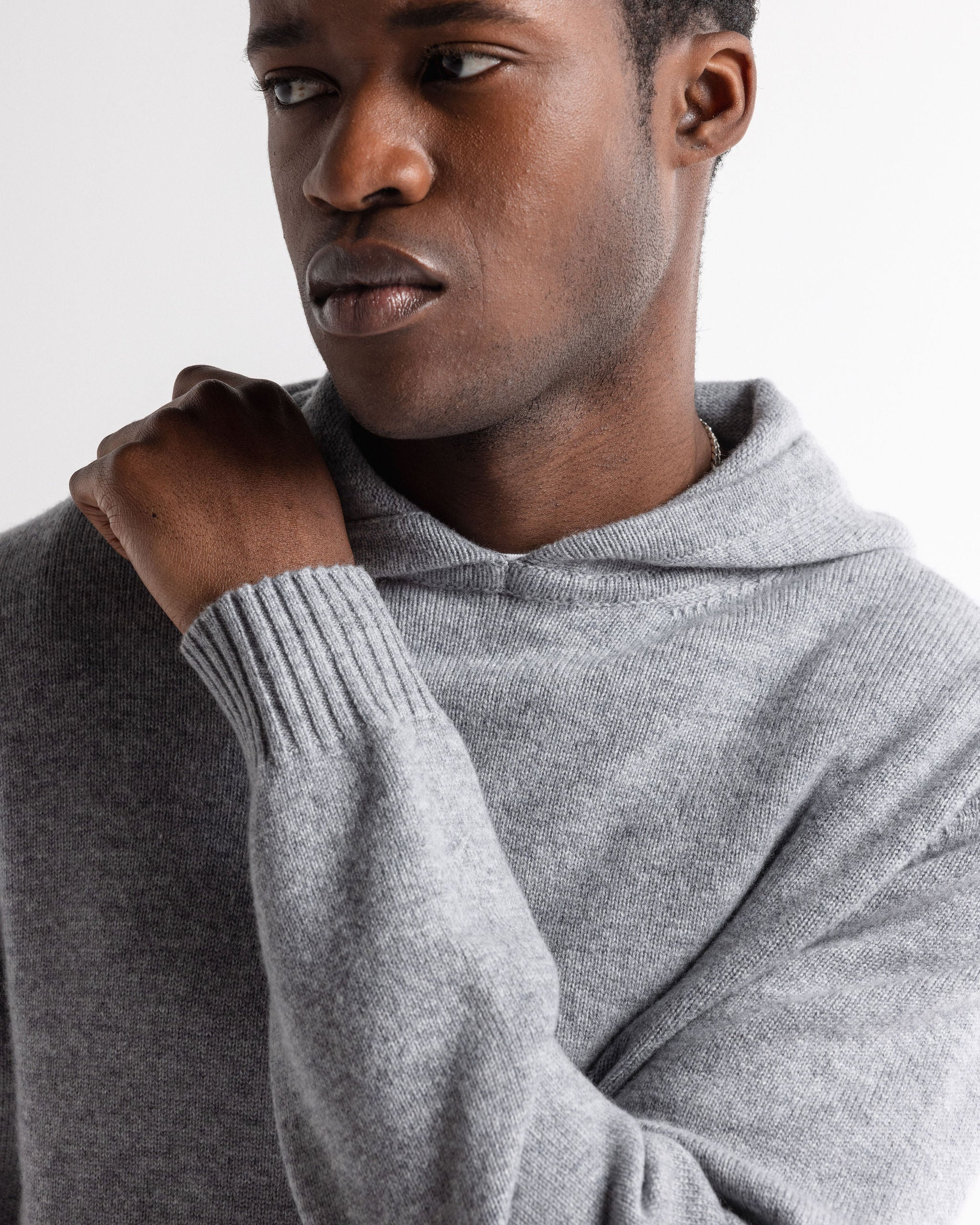 Cashmere Hoodie Grey Marl