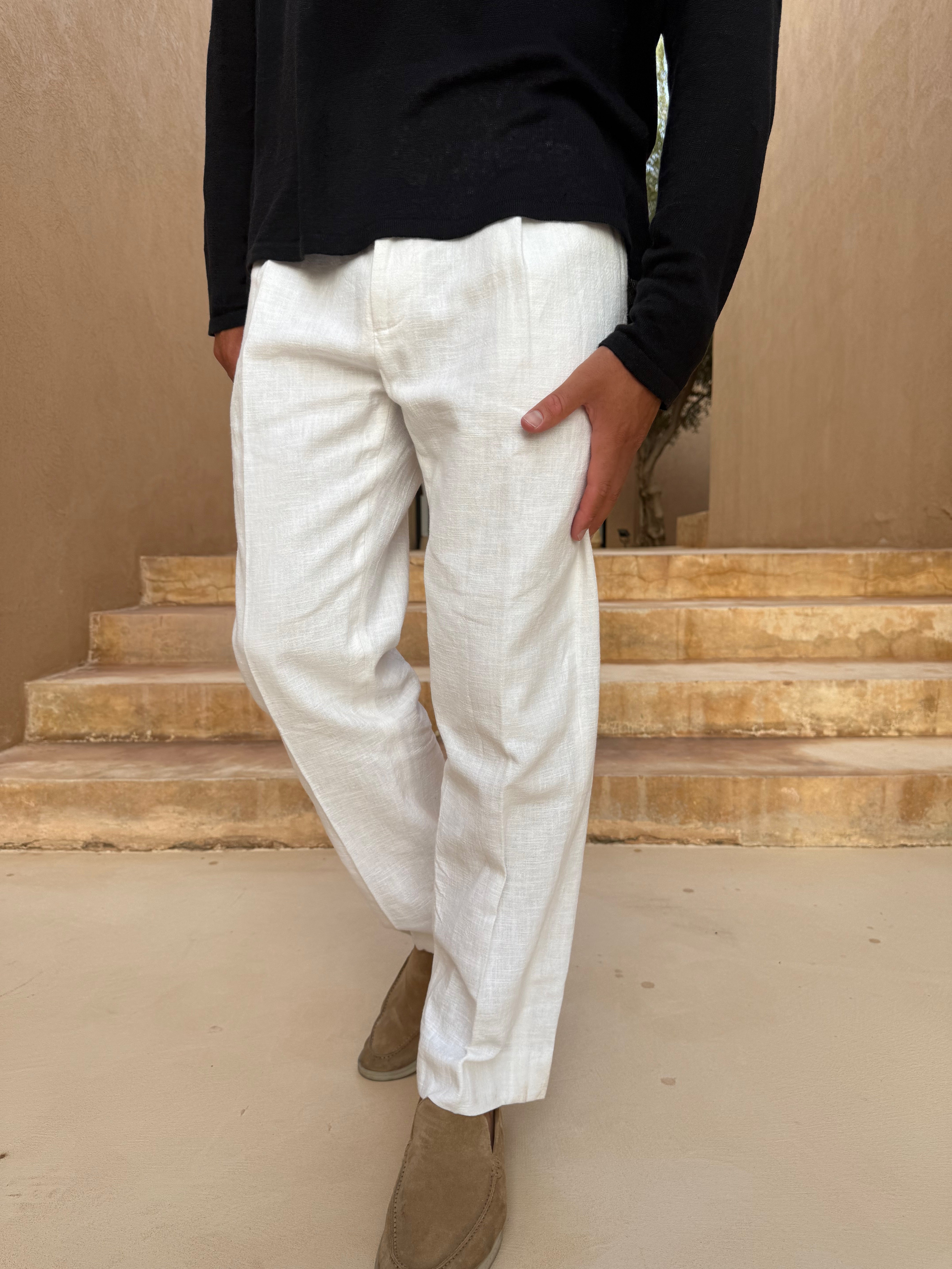 CÔTE LINEN TROUSER WHITE