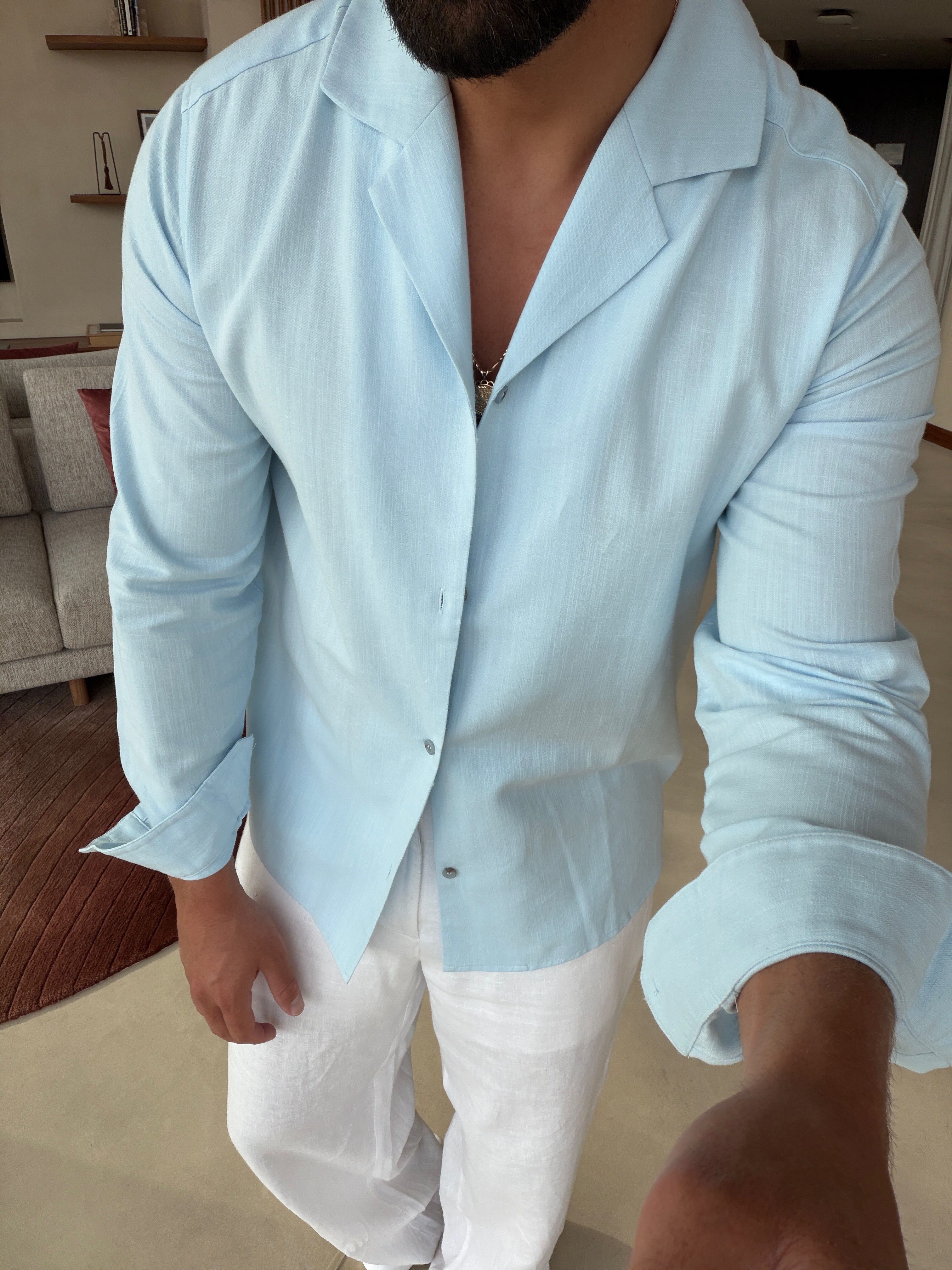 RIVÉ LINEN CLASSIC SHIRT SOFT BLUE