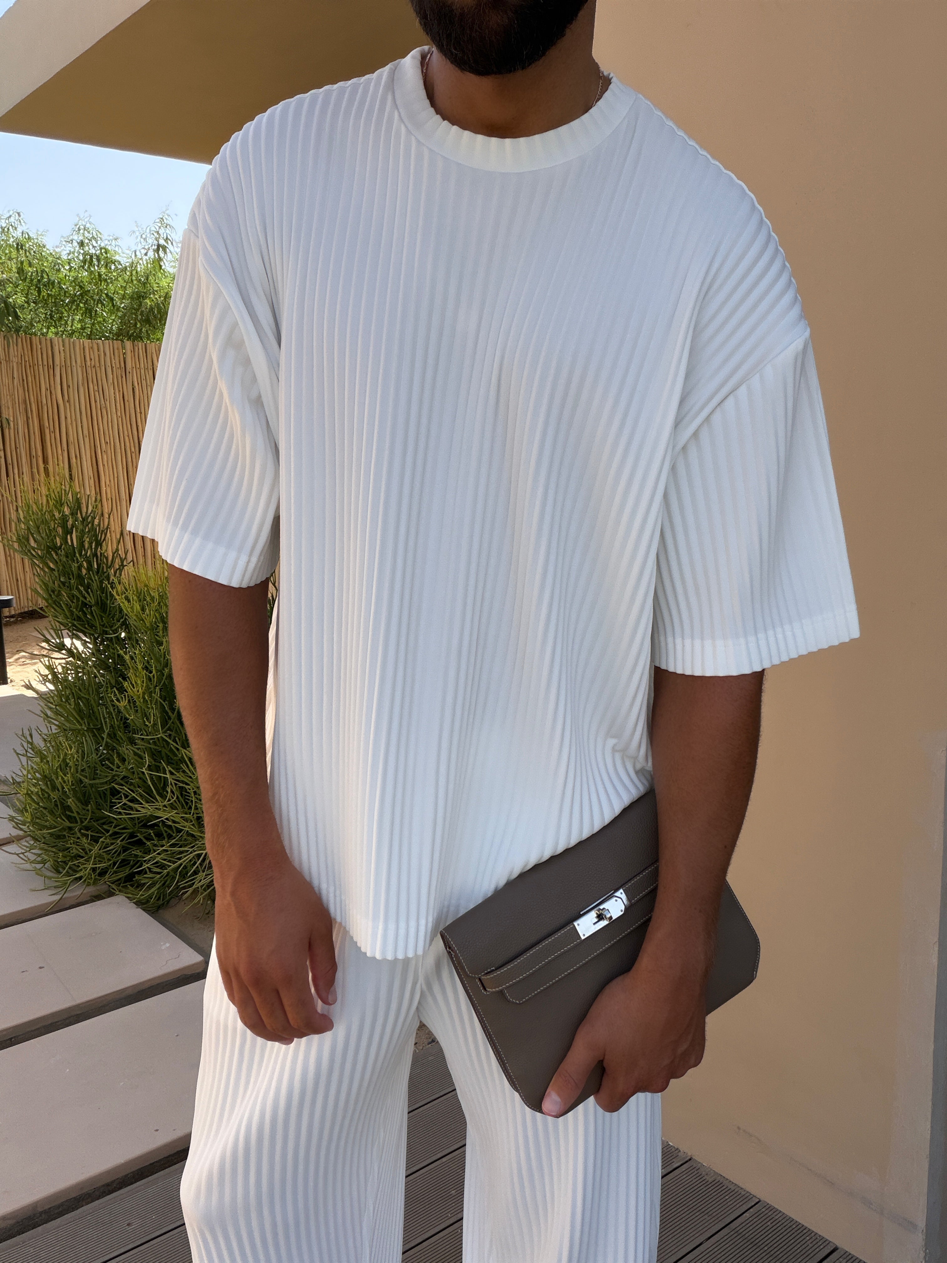 PLEAT T-SHIRT WHITE