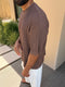 PLEAT T-SHIRT BROWN