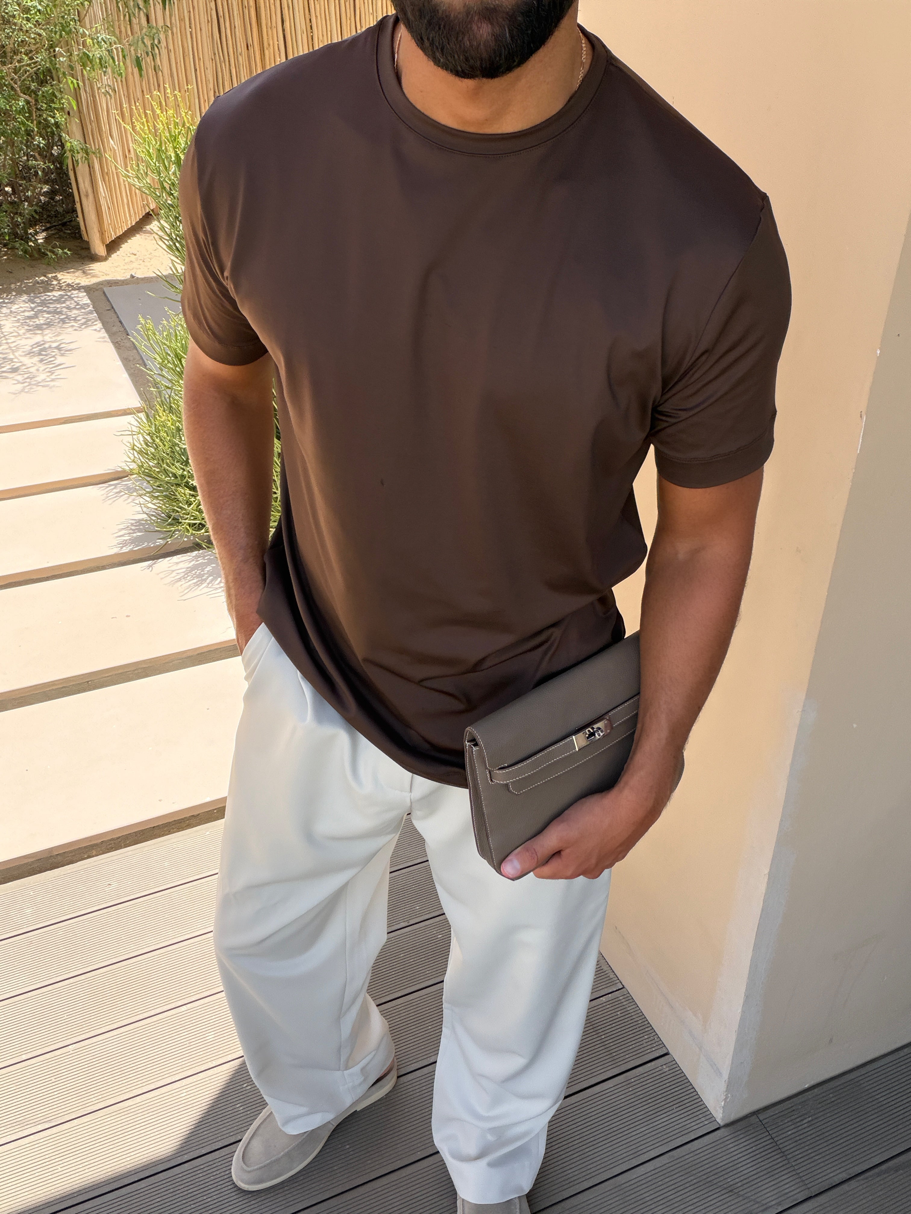 OG LUXE T-SHIRT SMOKE BROWN