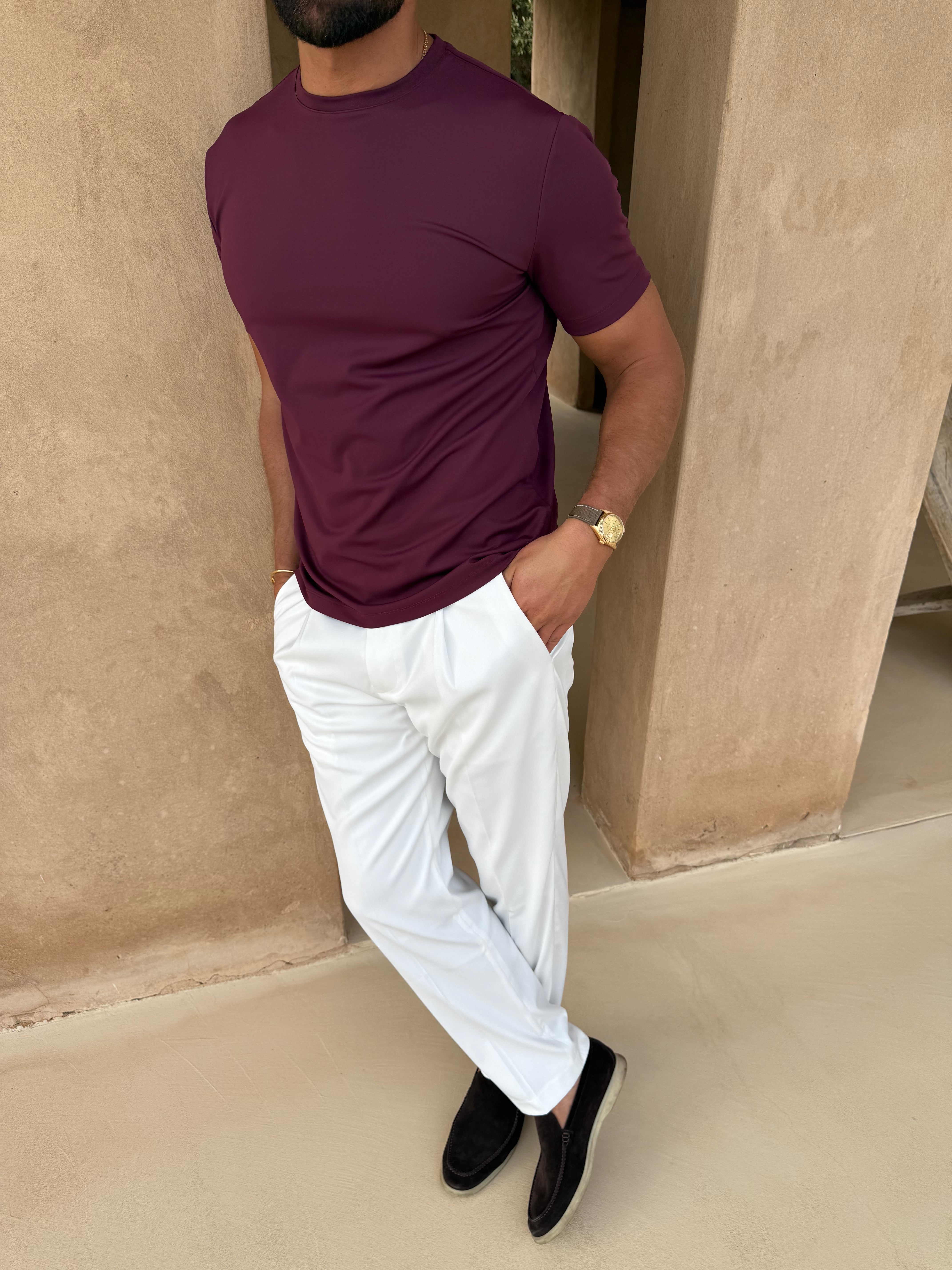 LUXE T-SHIRT BURGUNDY