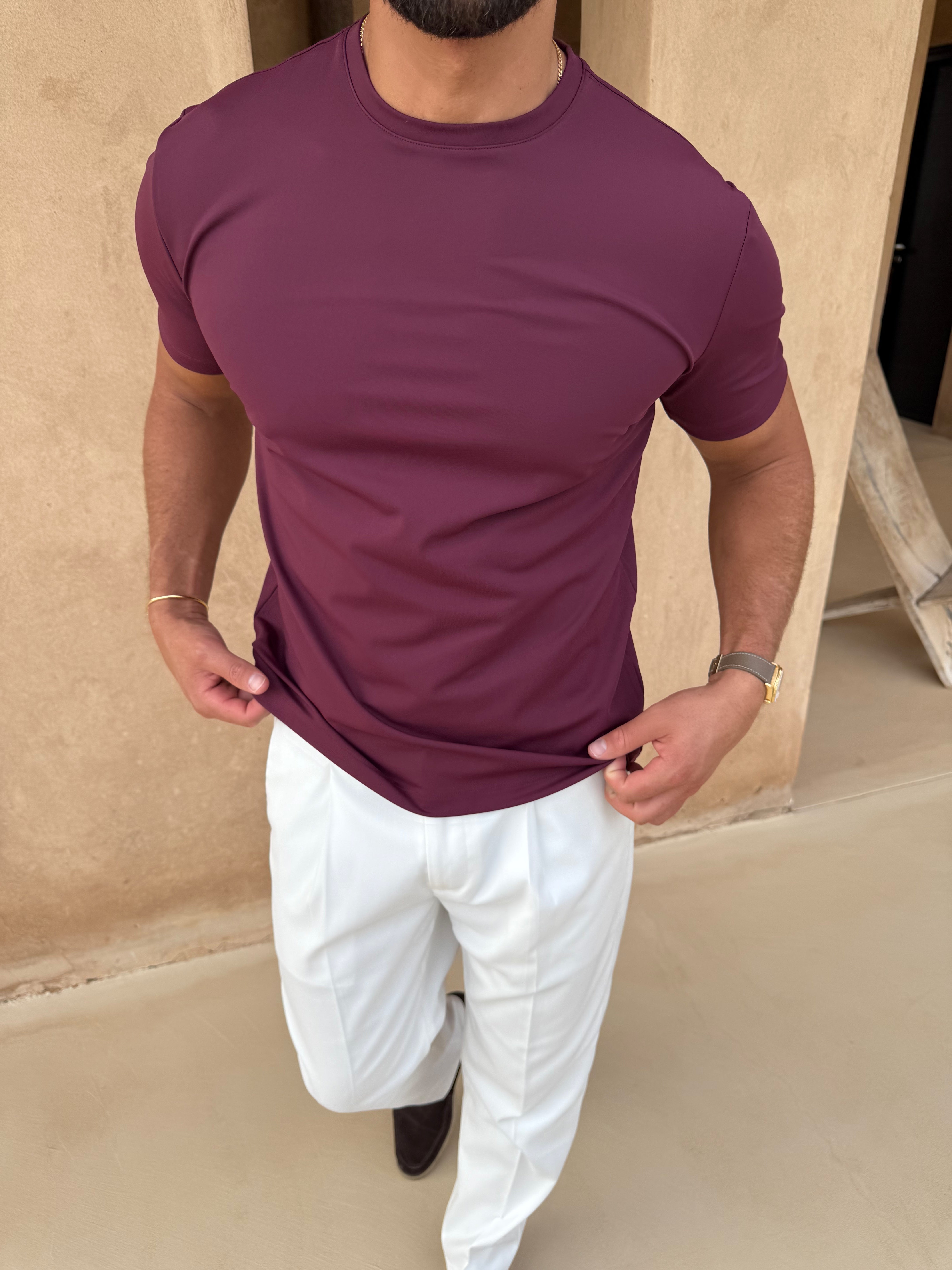 LUXE T-SHIRT BURGUNDY