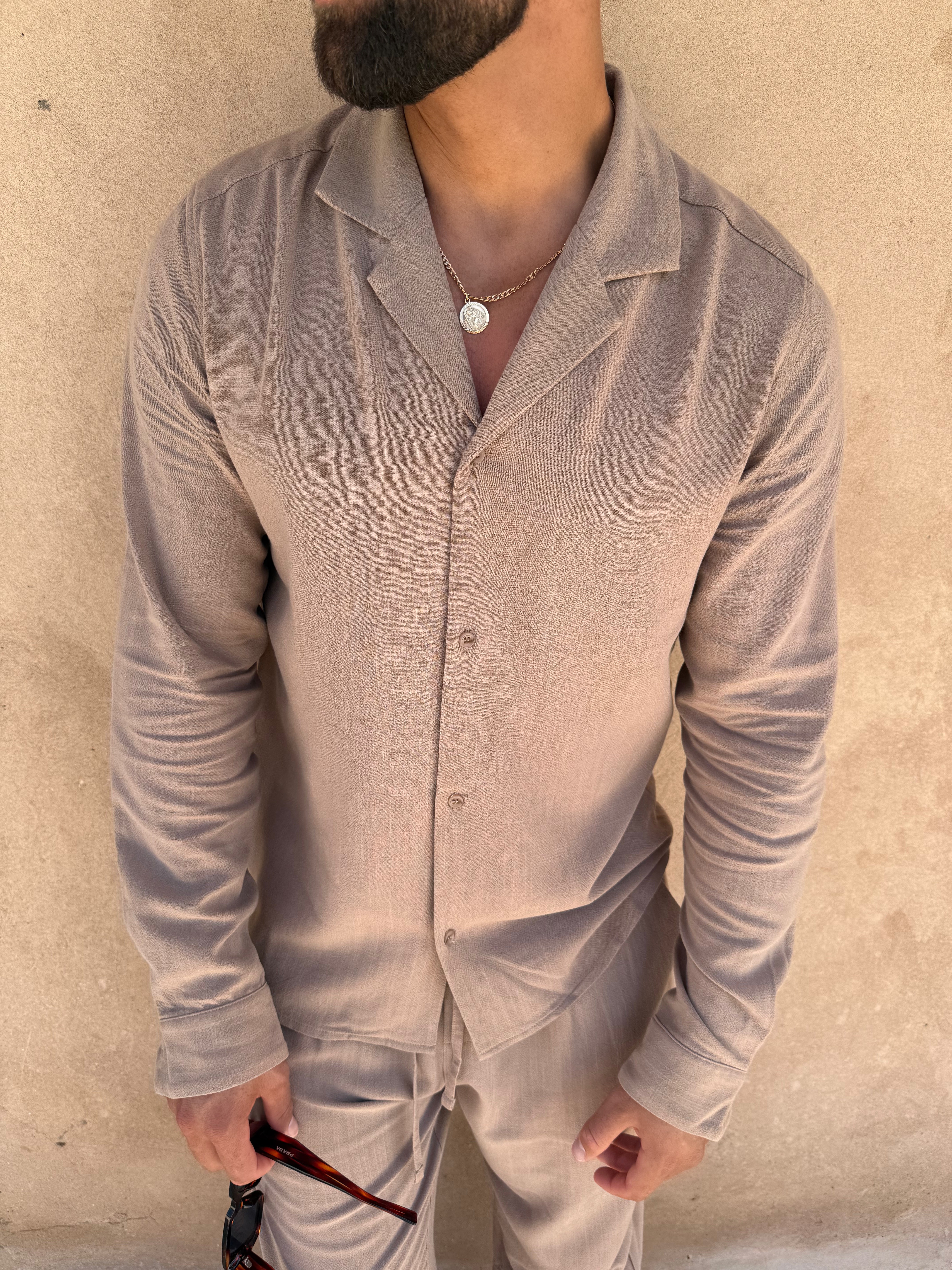 LINEN SHIRT TAUPE