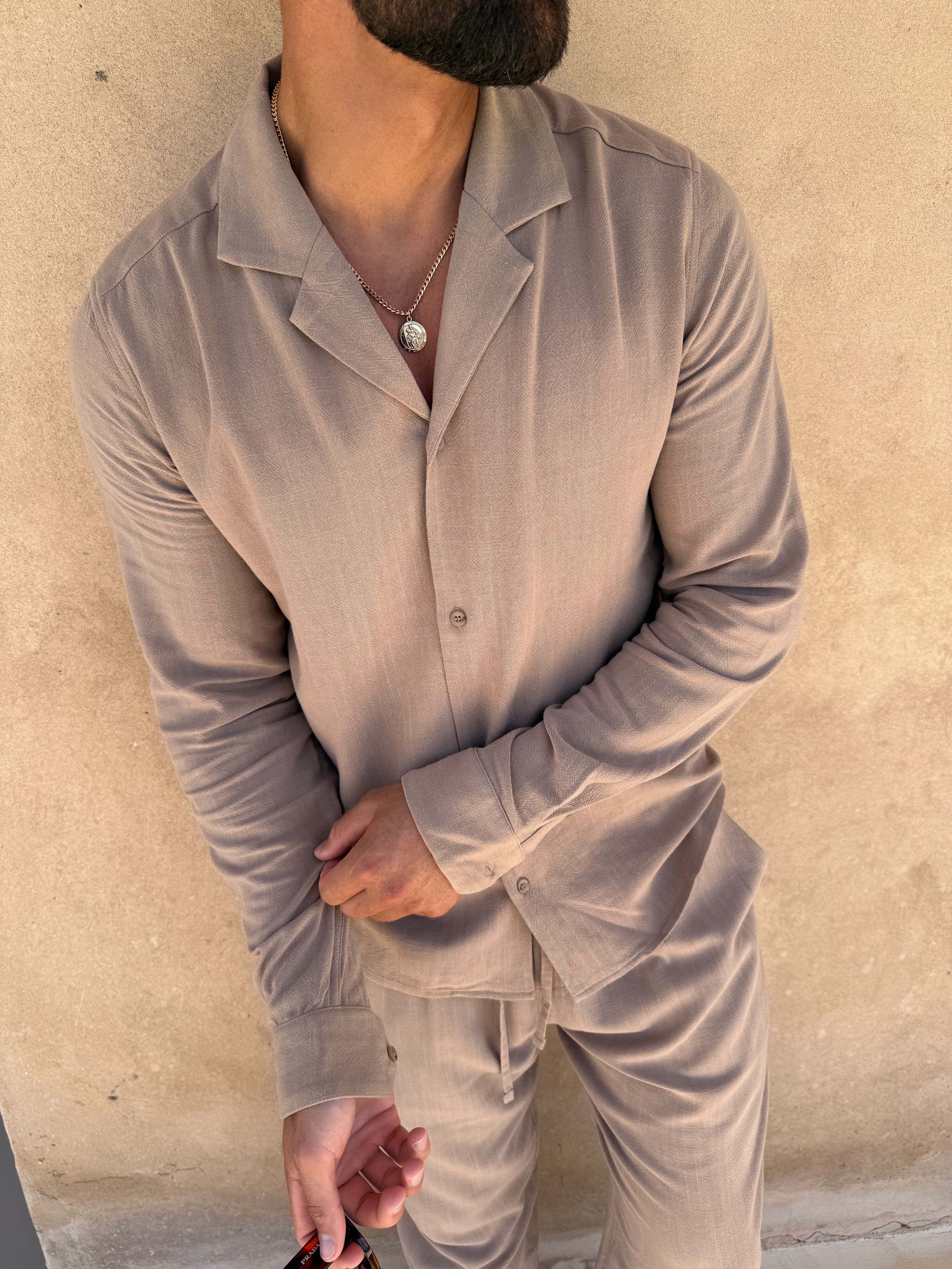 LINEN SHIRT TAUPE