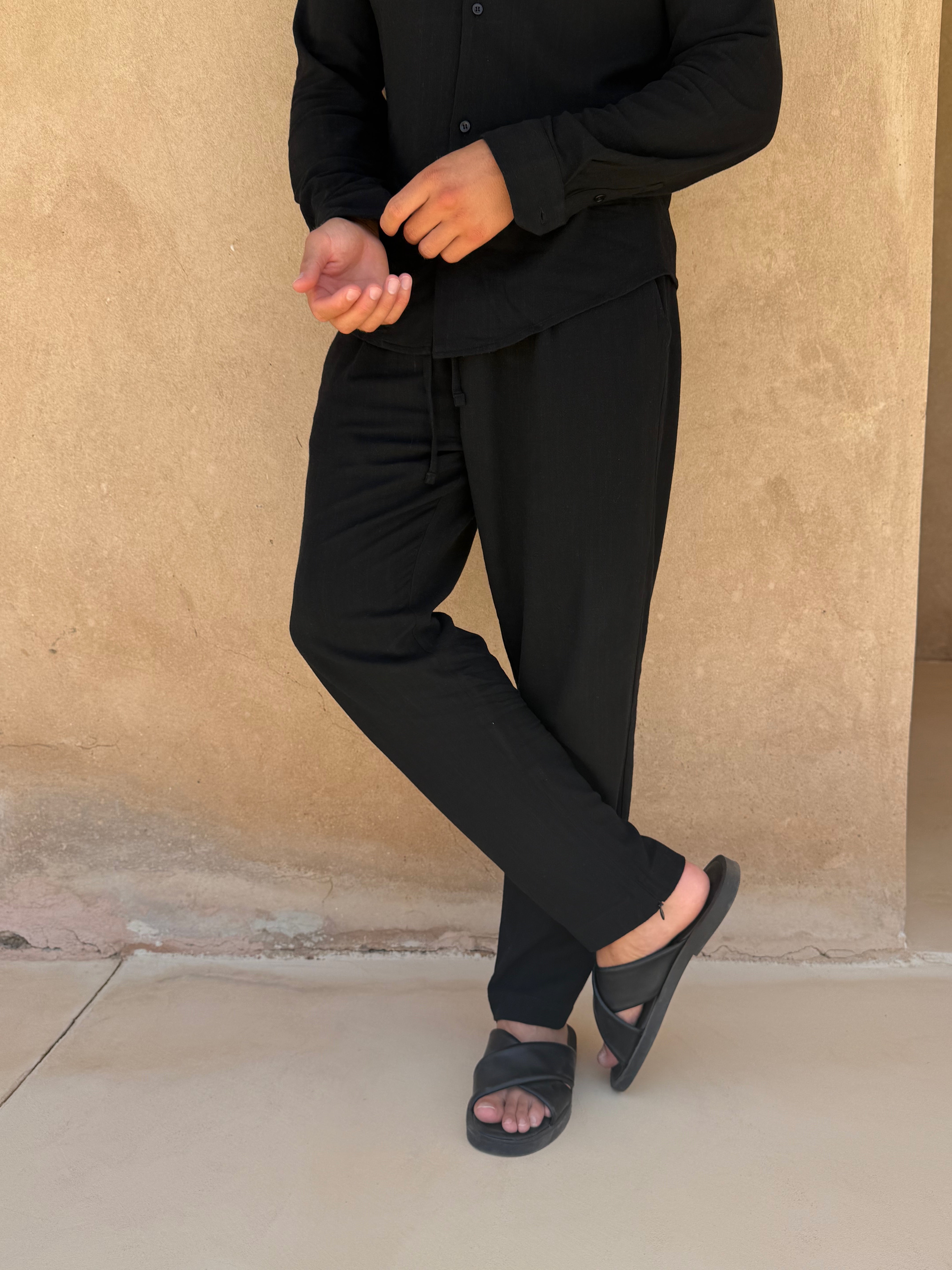 LINEN TROUSER BLACK