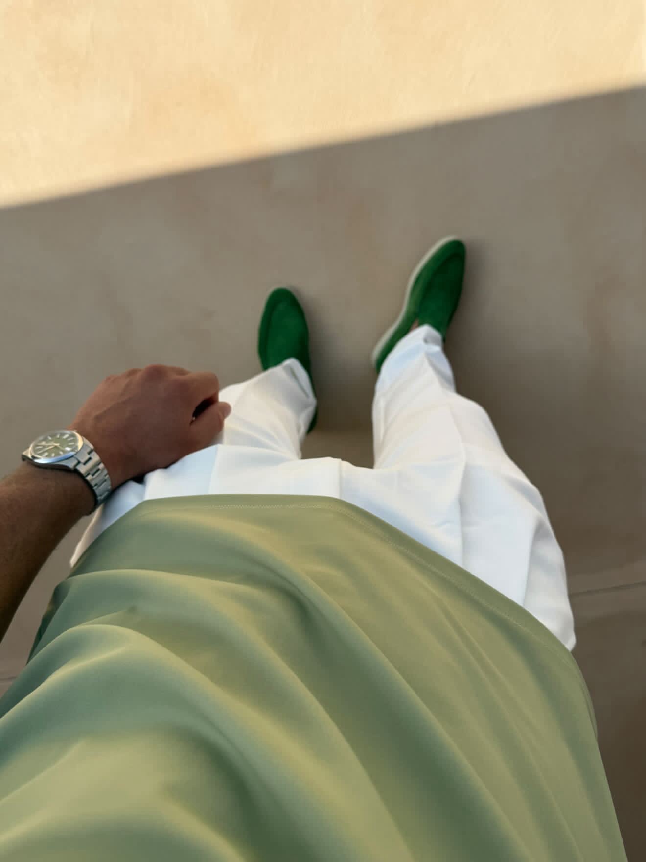 White Oxford Pleated Trouser