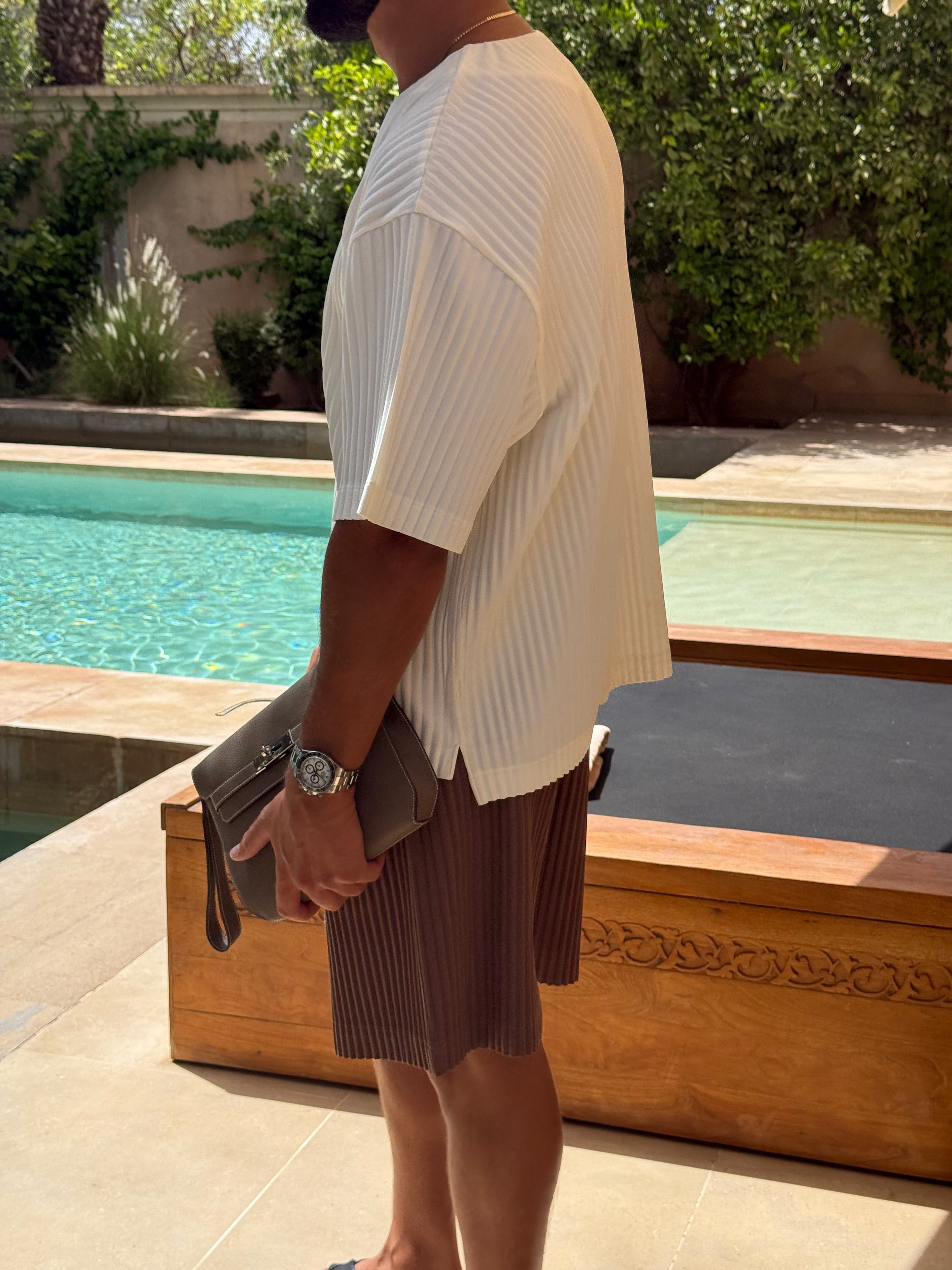 PLEAT T-SHIRT WHITE