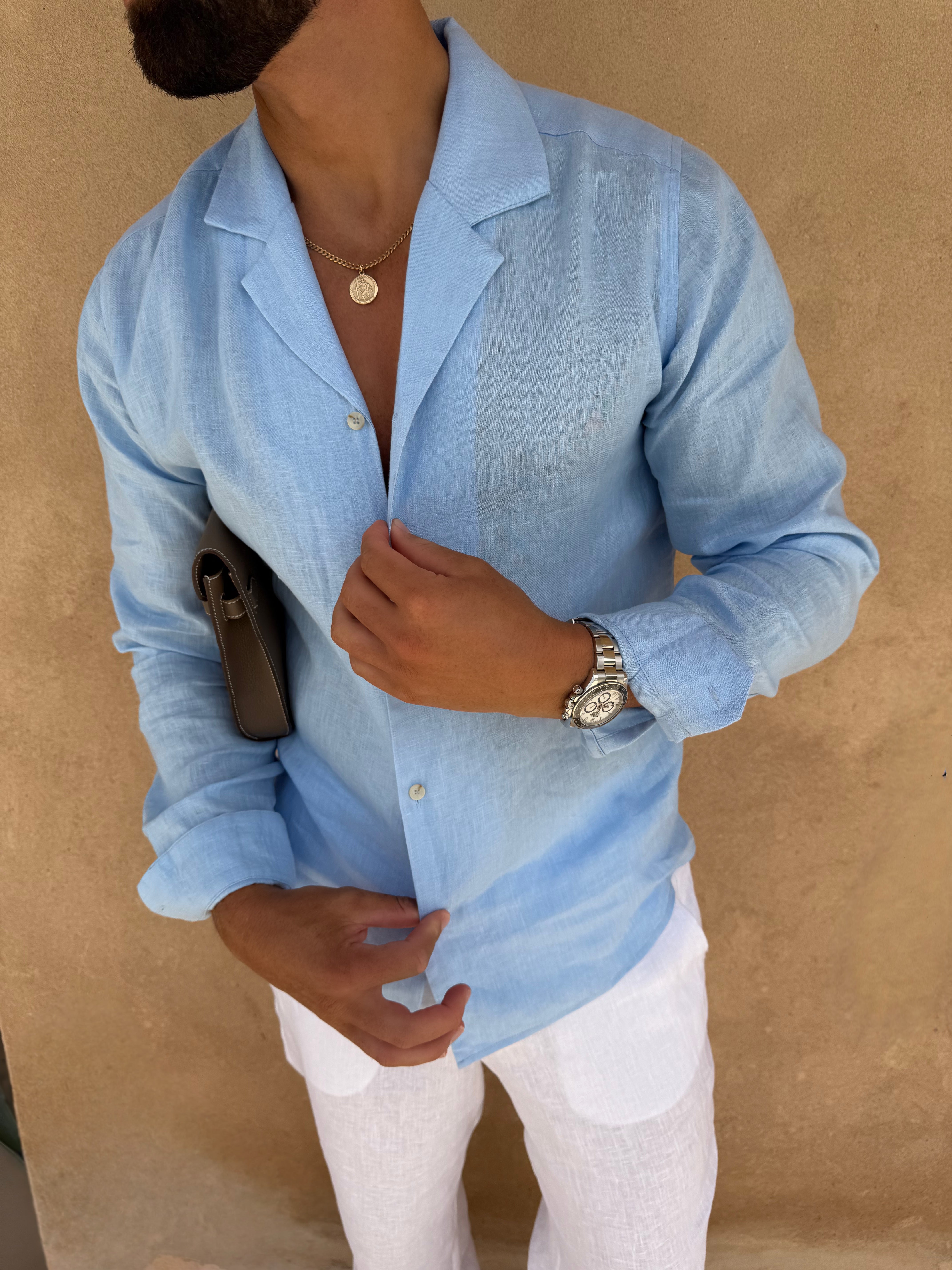 RIVÉ LINEN SHIRT SOFT BLUE
