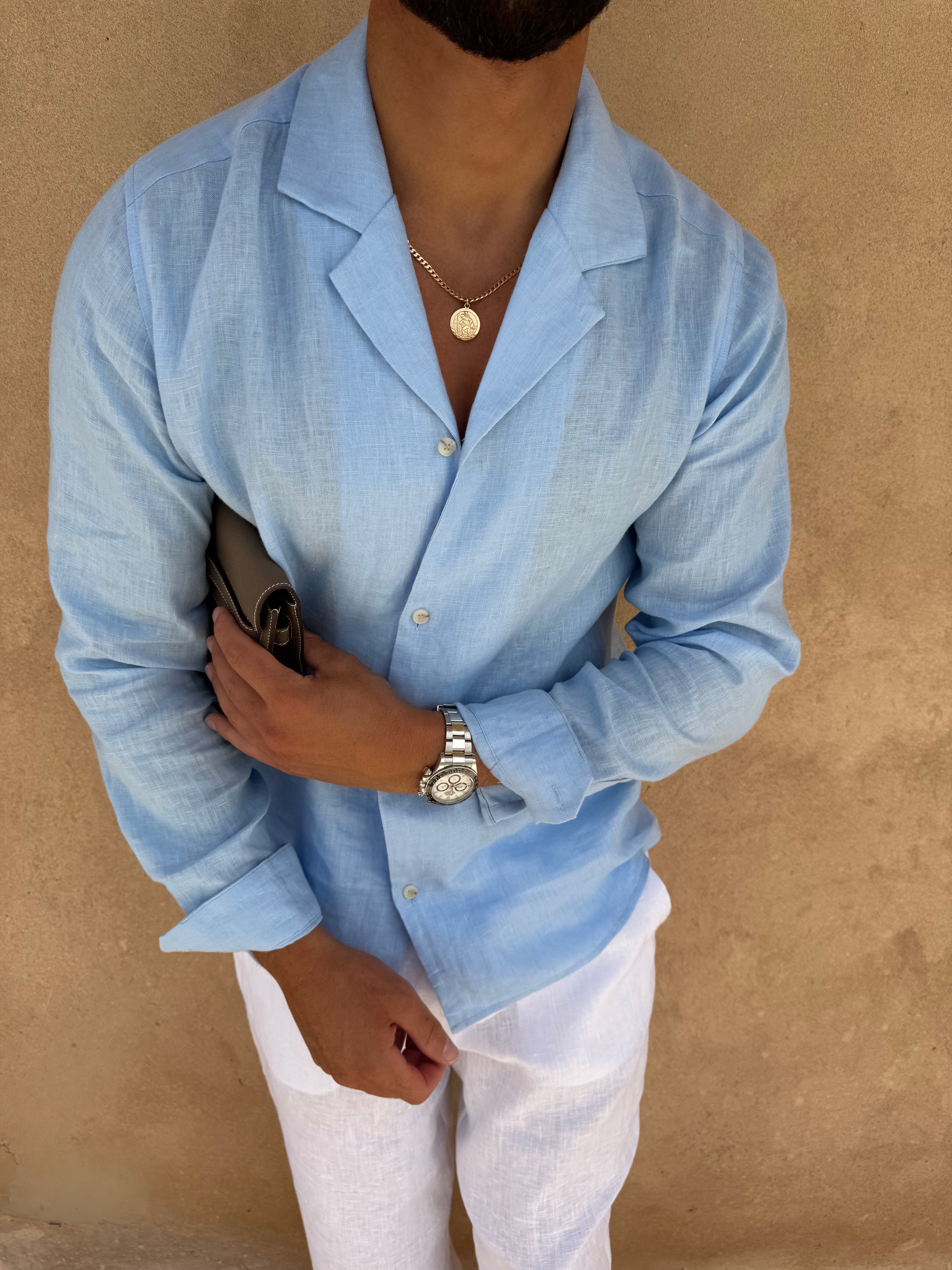 RIVÉ LINEN SHIRT SOFT BLUE