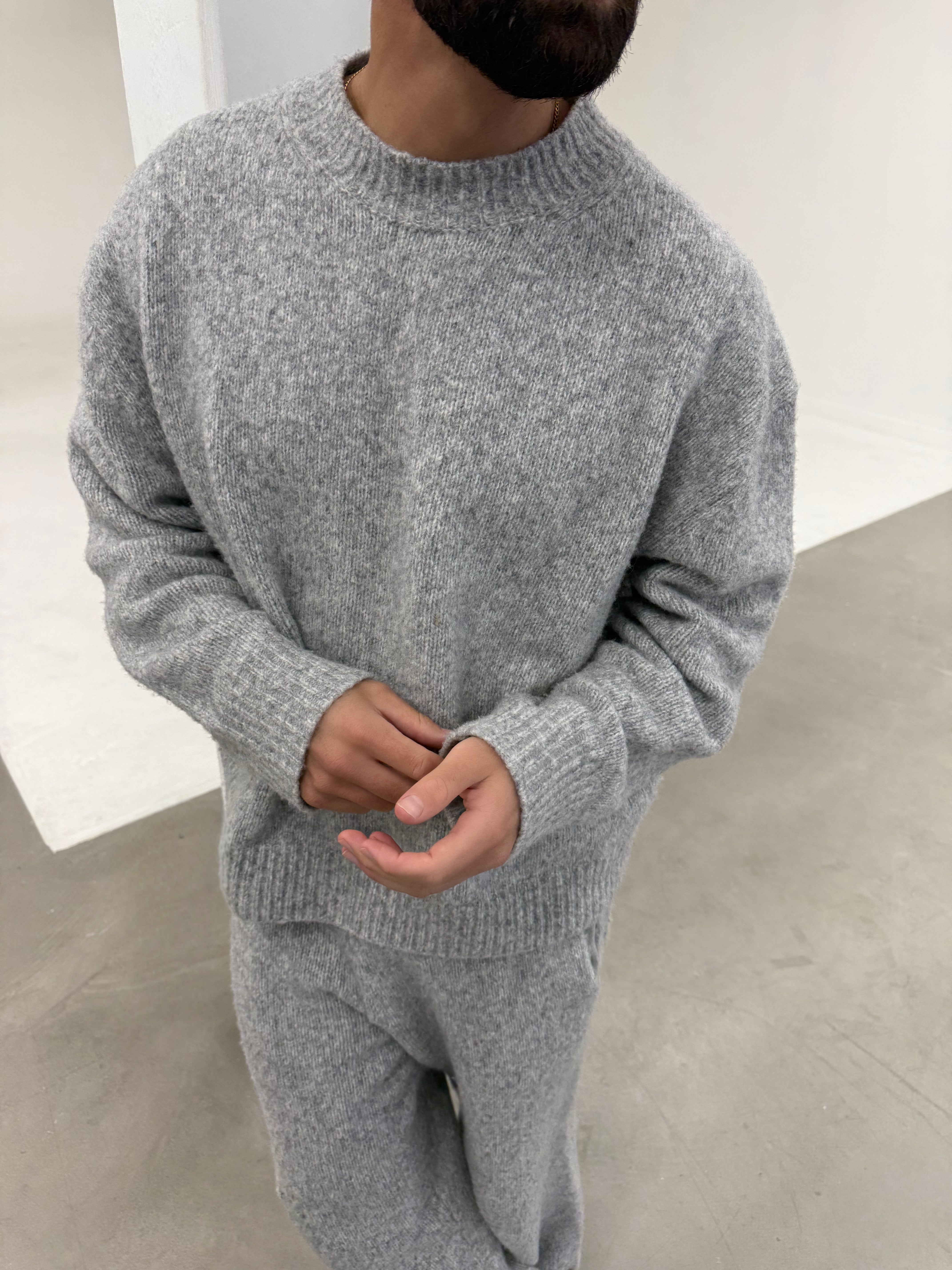 COSY KNIT SWEATER GREY MARL