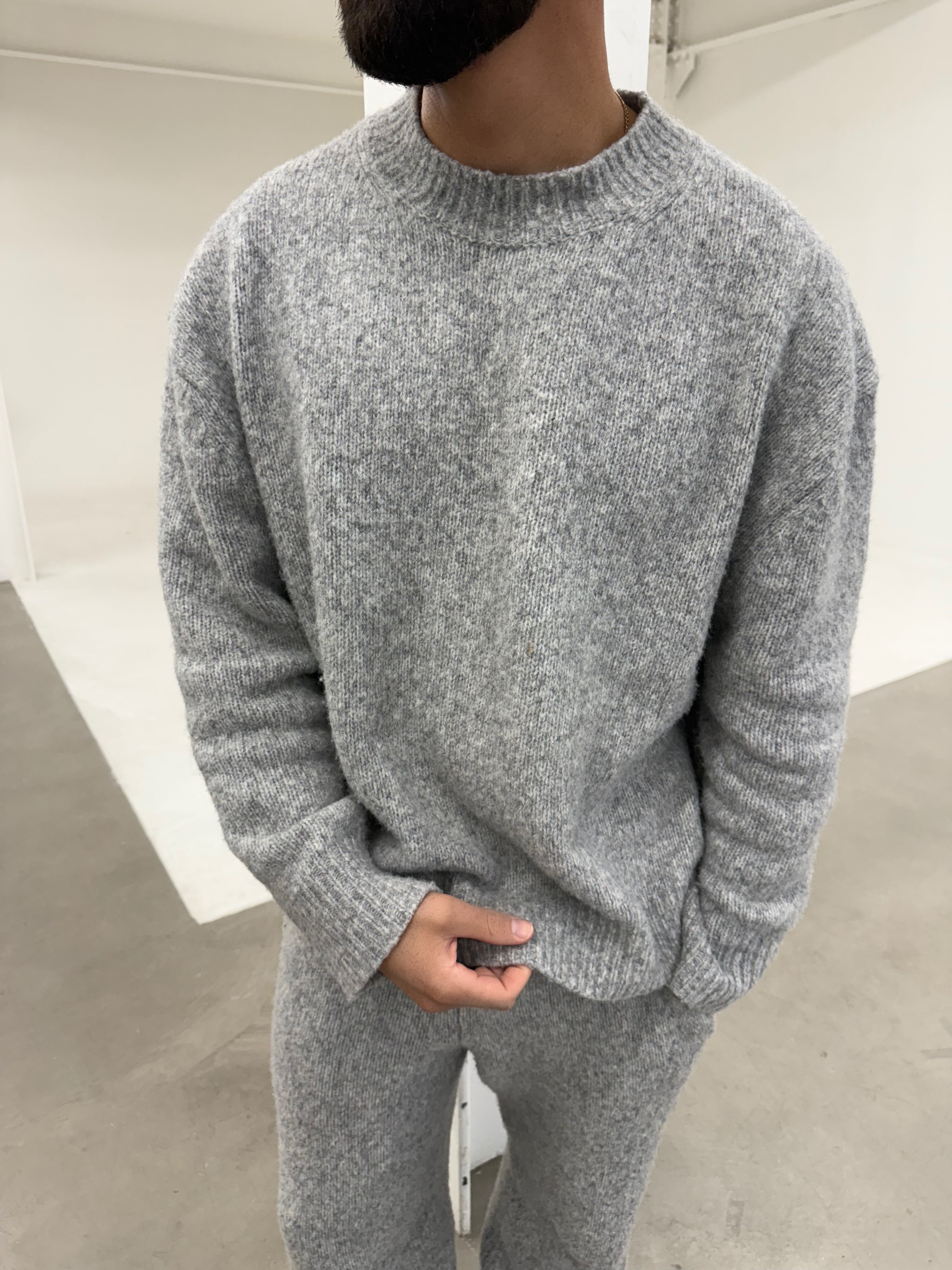 COSY KNIT SWEATER GREY MARL