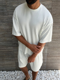 PLEAT T-SHIRT WHITE