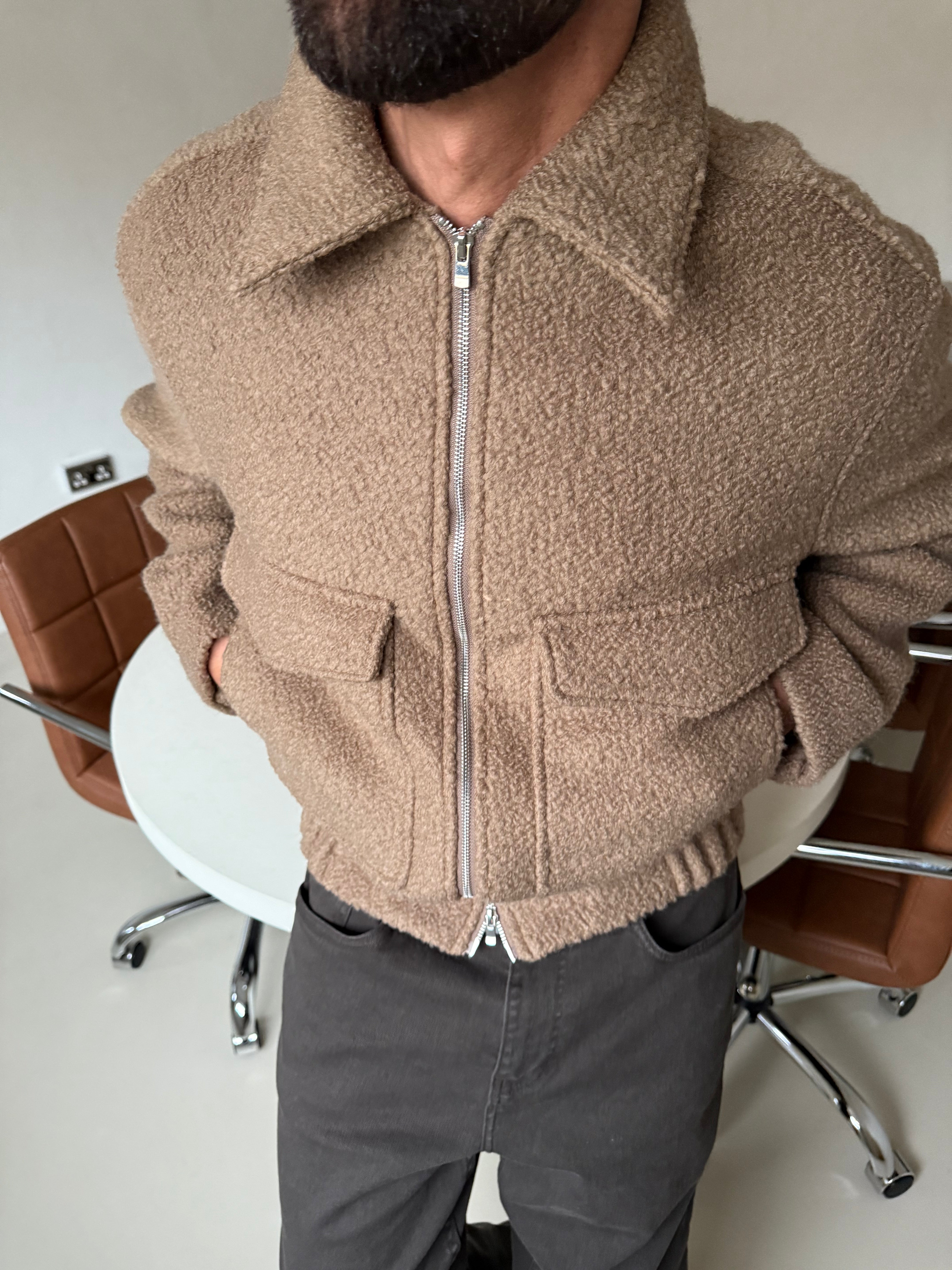 BOUCLE JACKET BROWN
