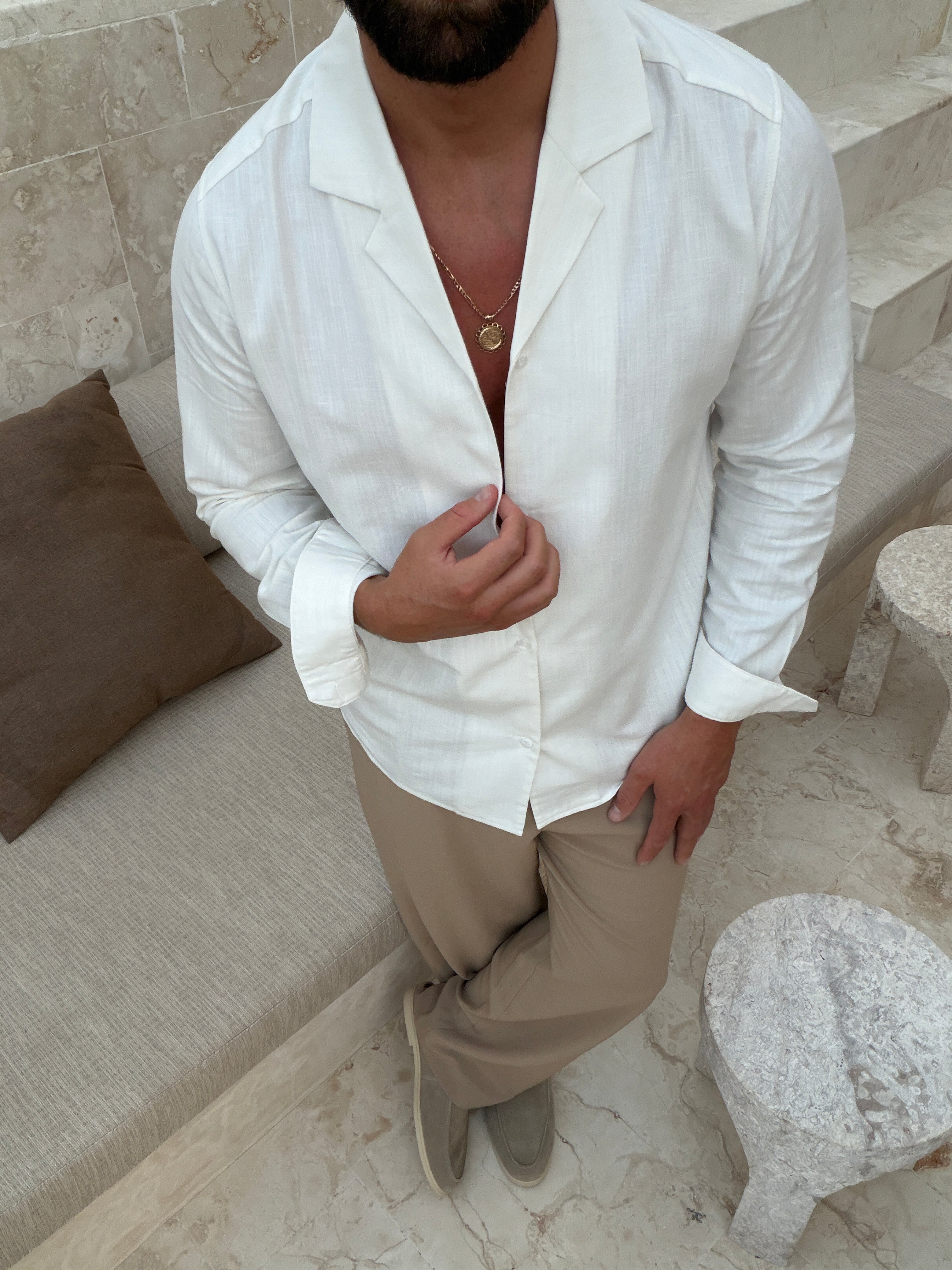 RIVÉ LINEN CLASSIC SHIRT WHITE