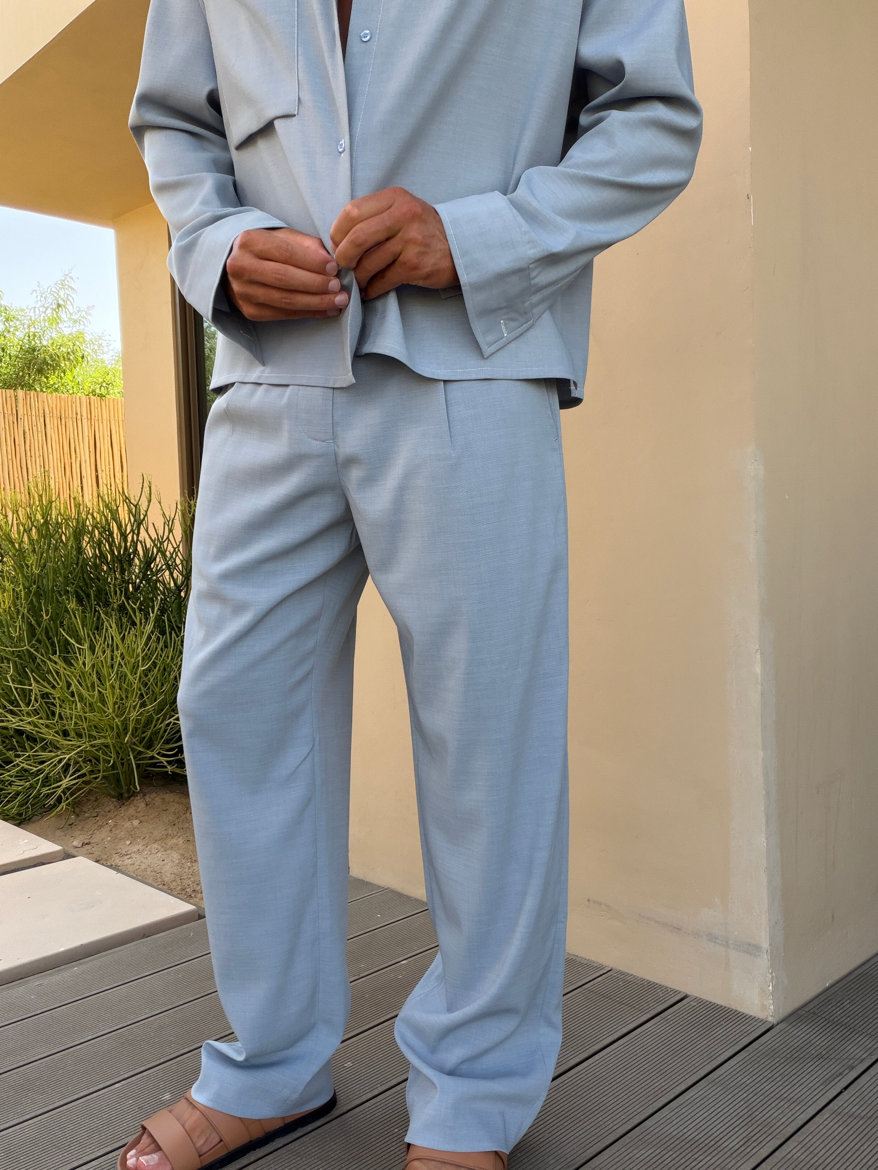 FEDERICO TROUSER SOFT BLUE