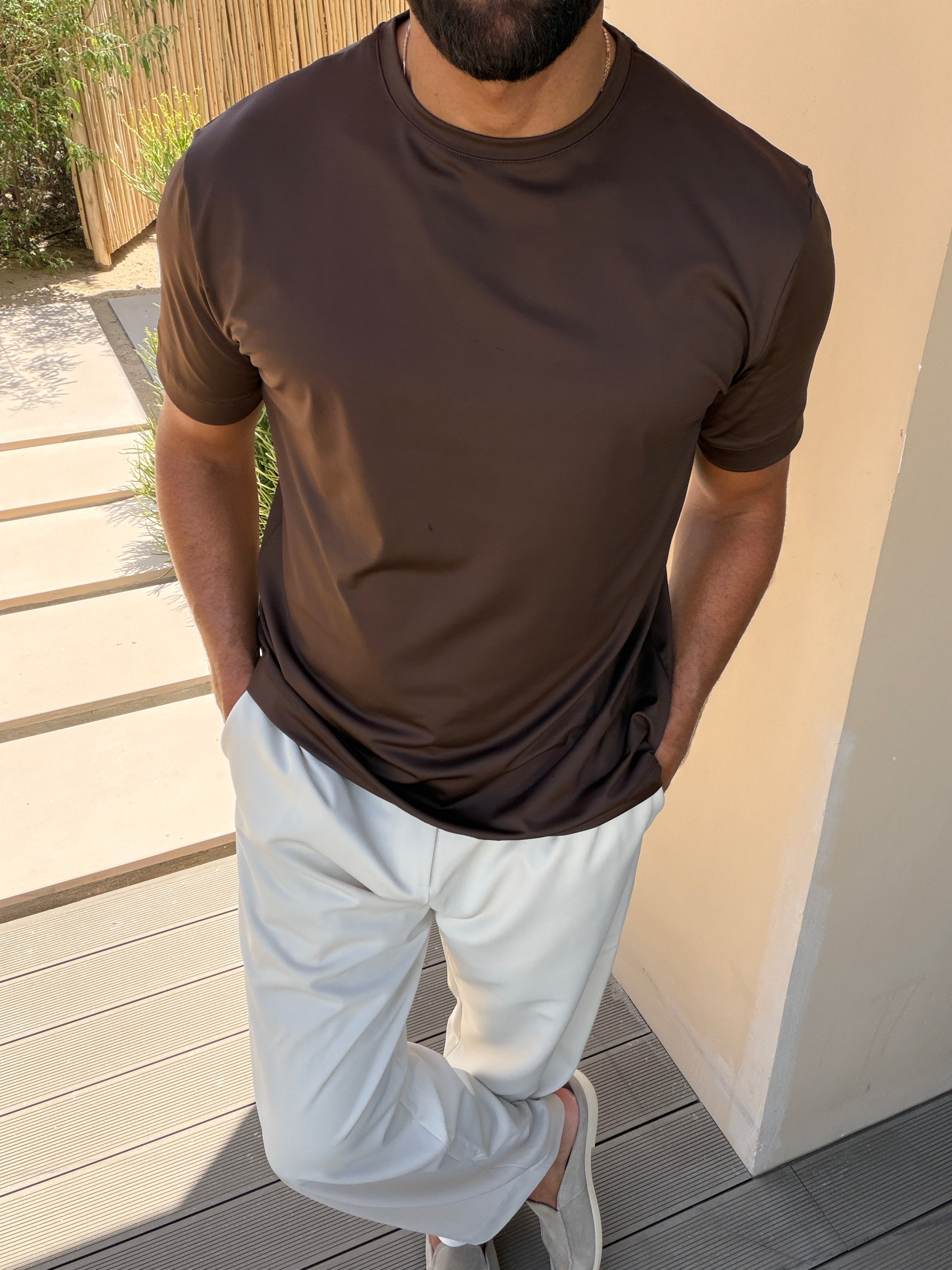 OG LUXE T-SHIRT SMOKE BROWN