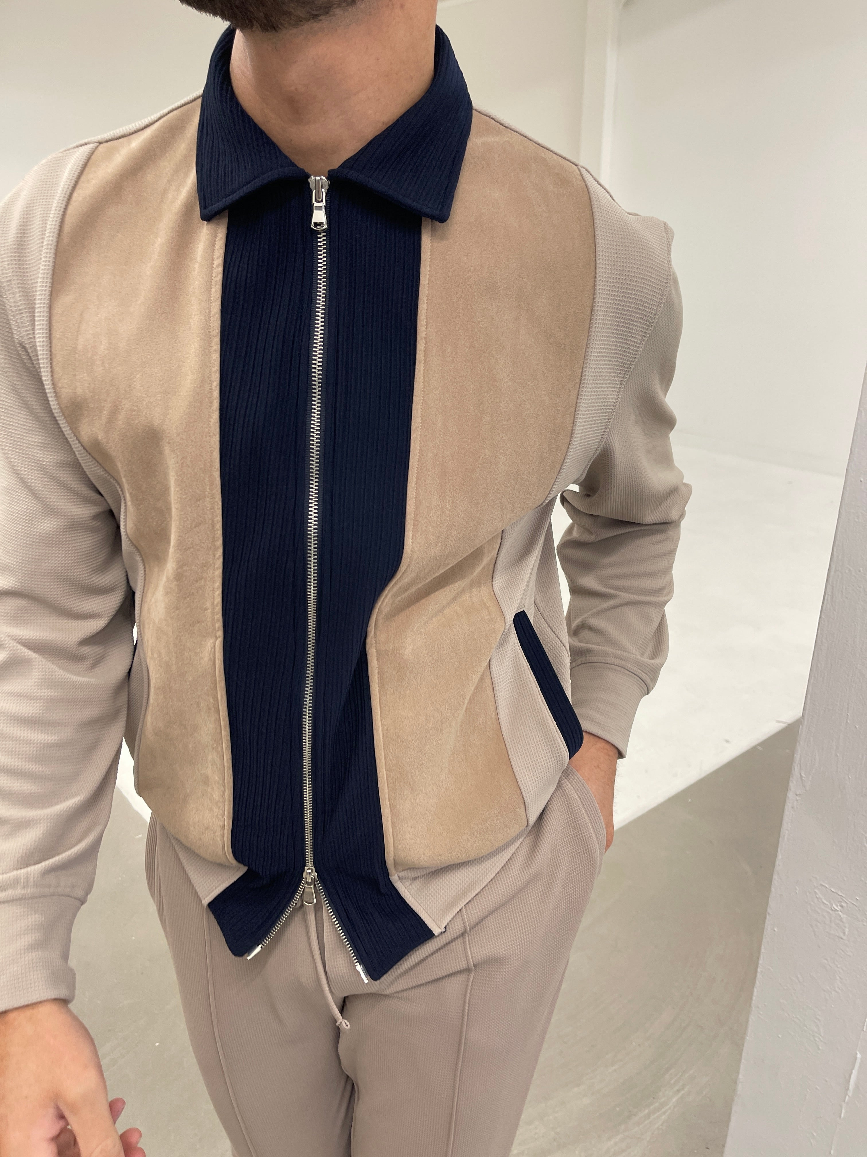 Cruz Zip Jacket Navy / Beige