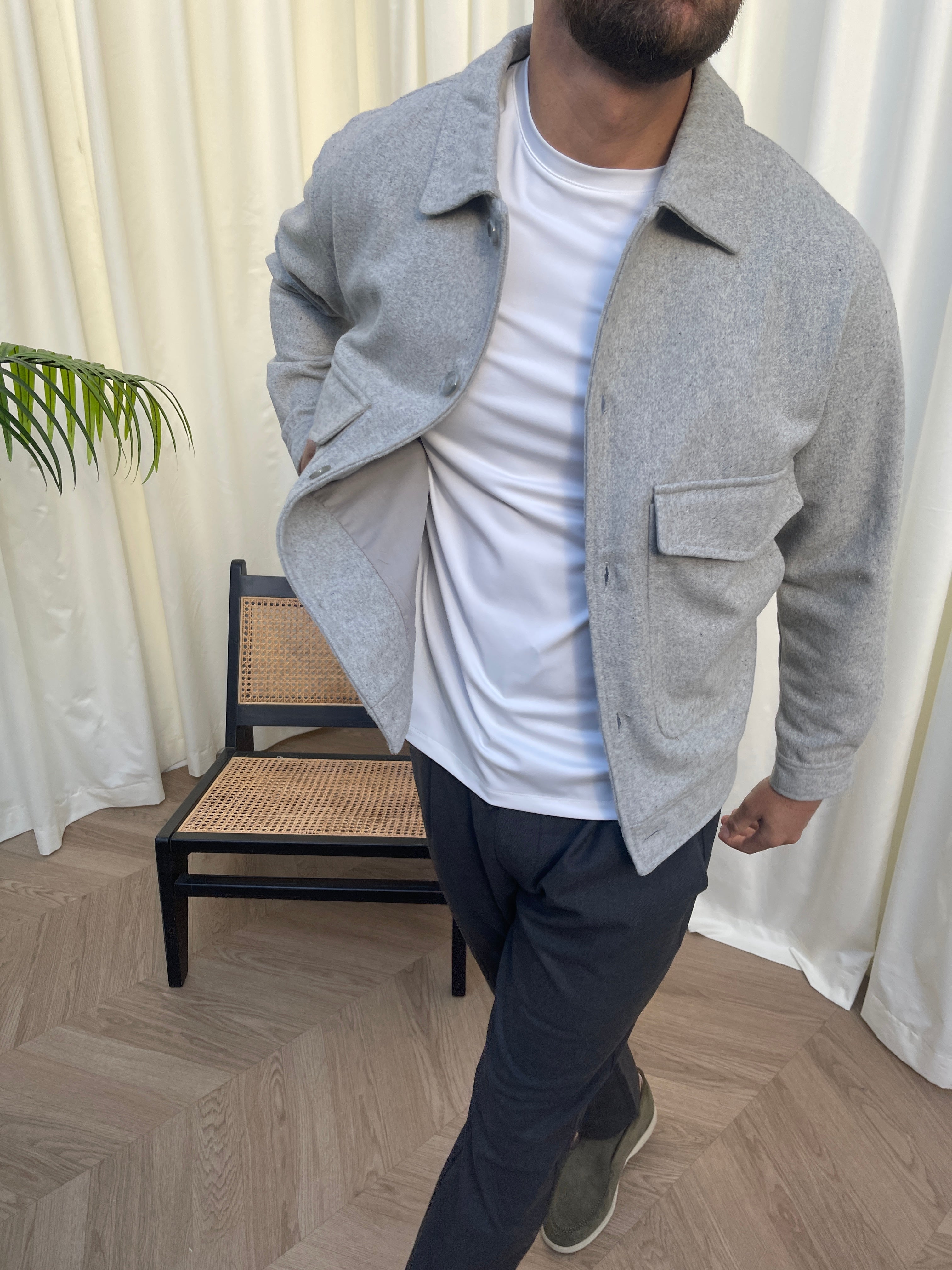 Atelier Wool Blouson Grey Marl