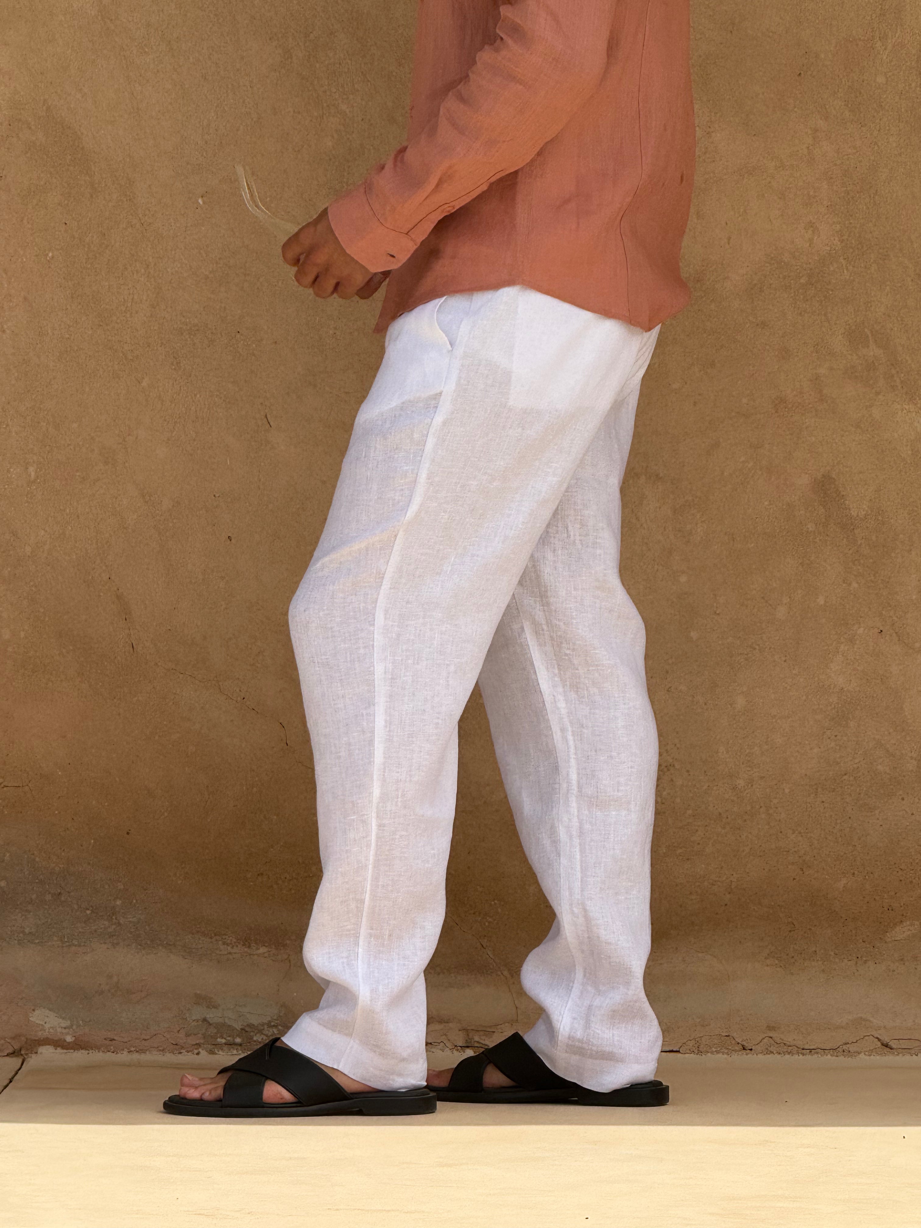 RIVÉ LINEN TROUSER WHITE
