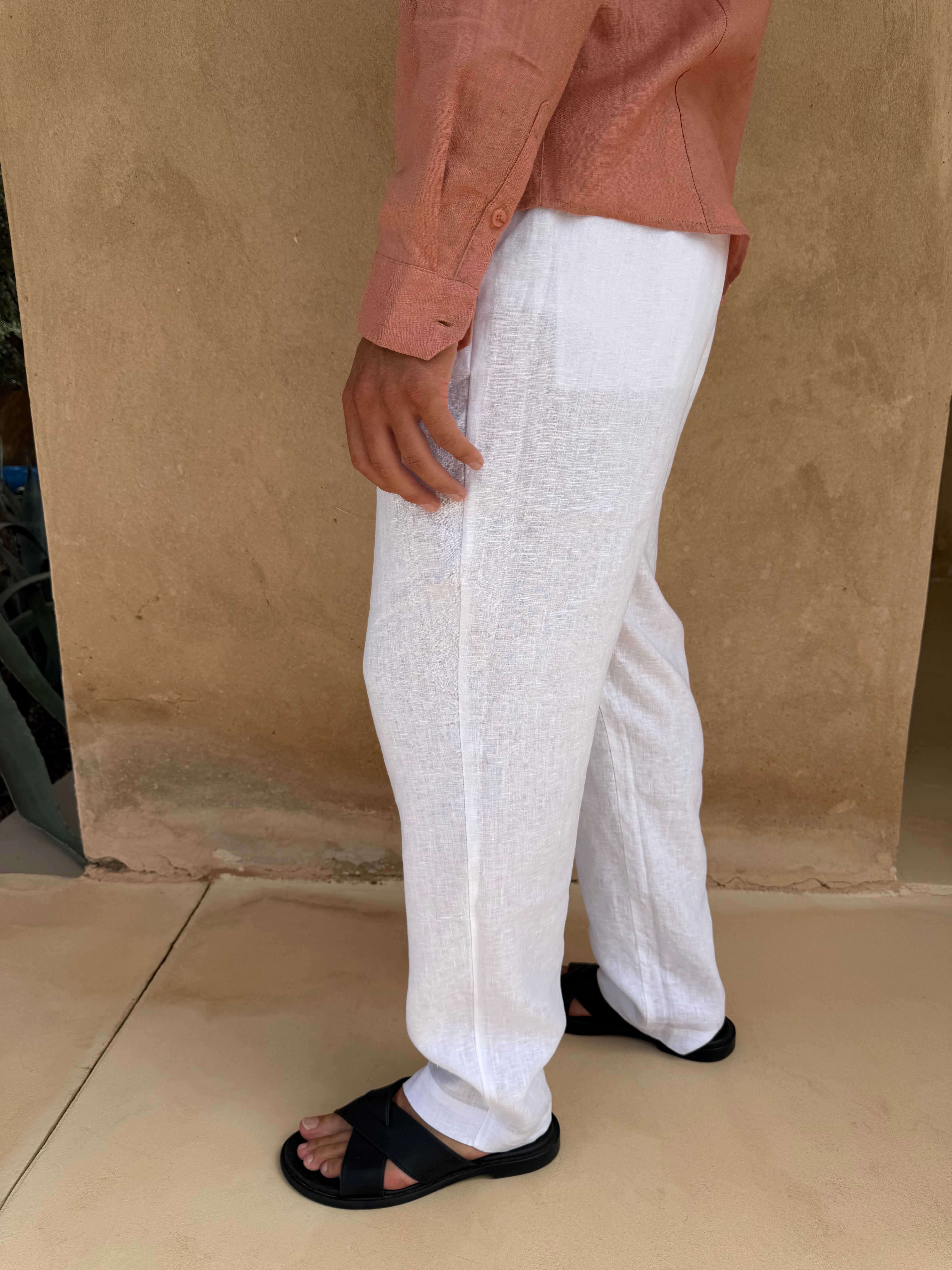 RIVÉ LINEN TROUSER WHITE