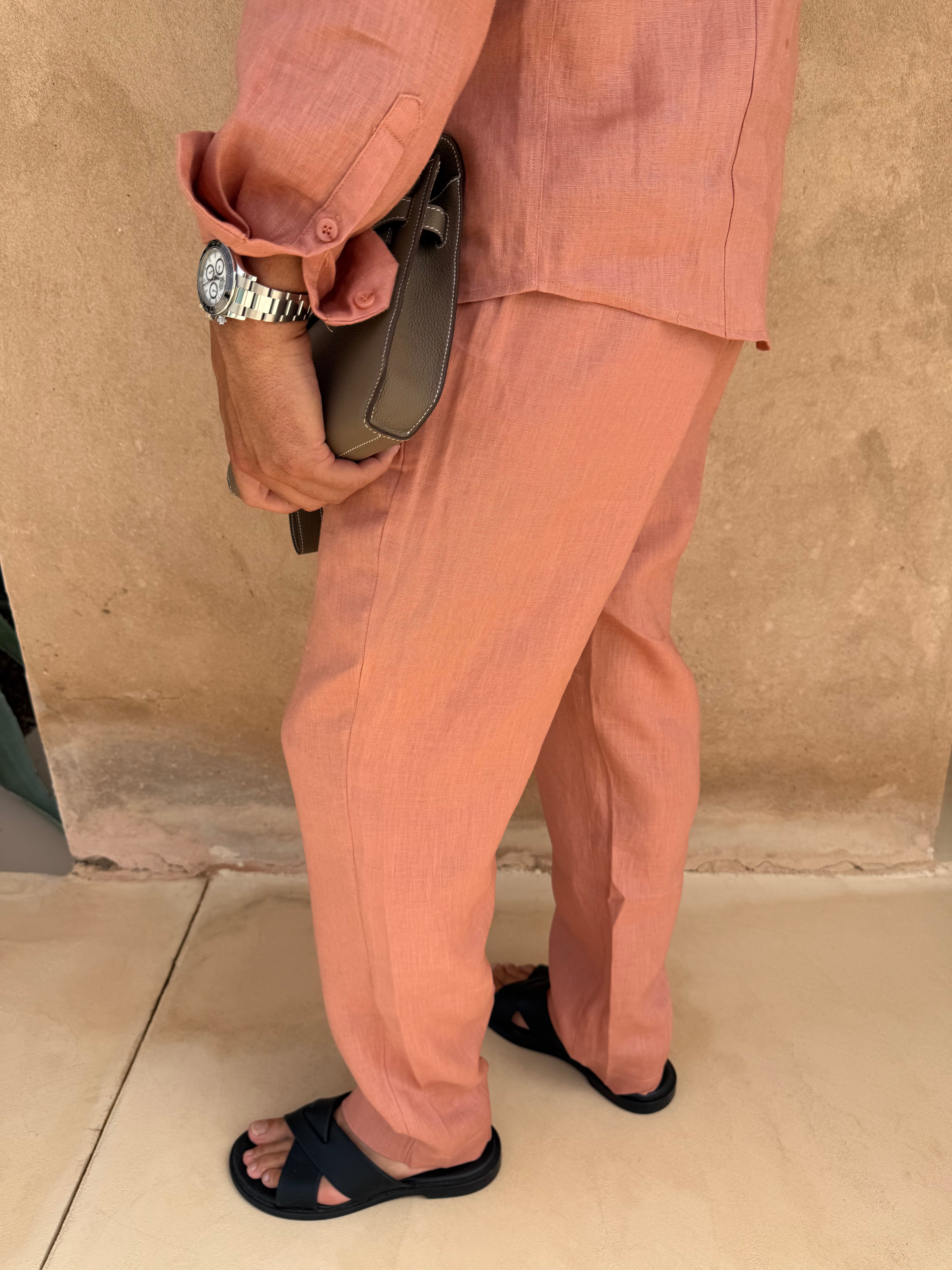 RIVÉ LINEN TROUSER SATINÉ