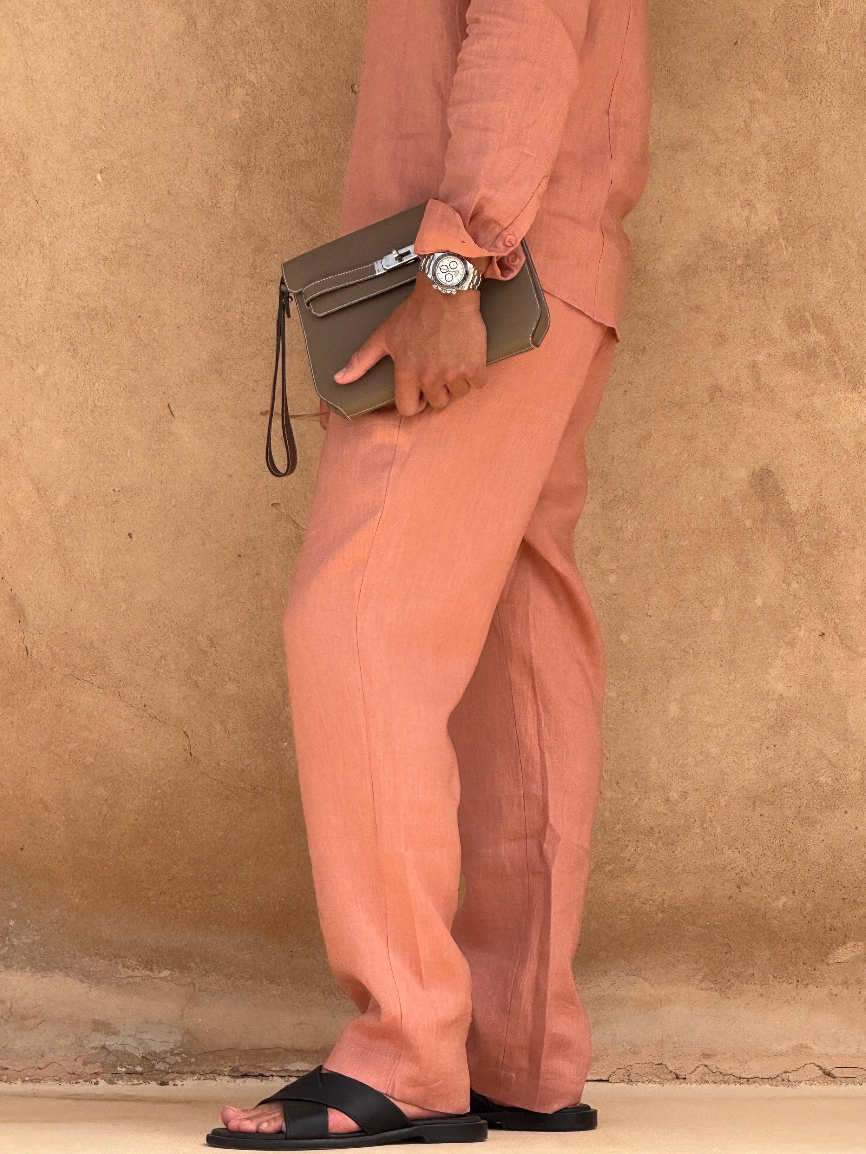 RIVÉ LINEN TROUSER SATINÉ