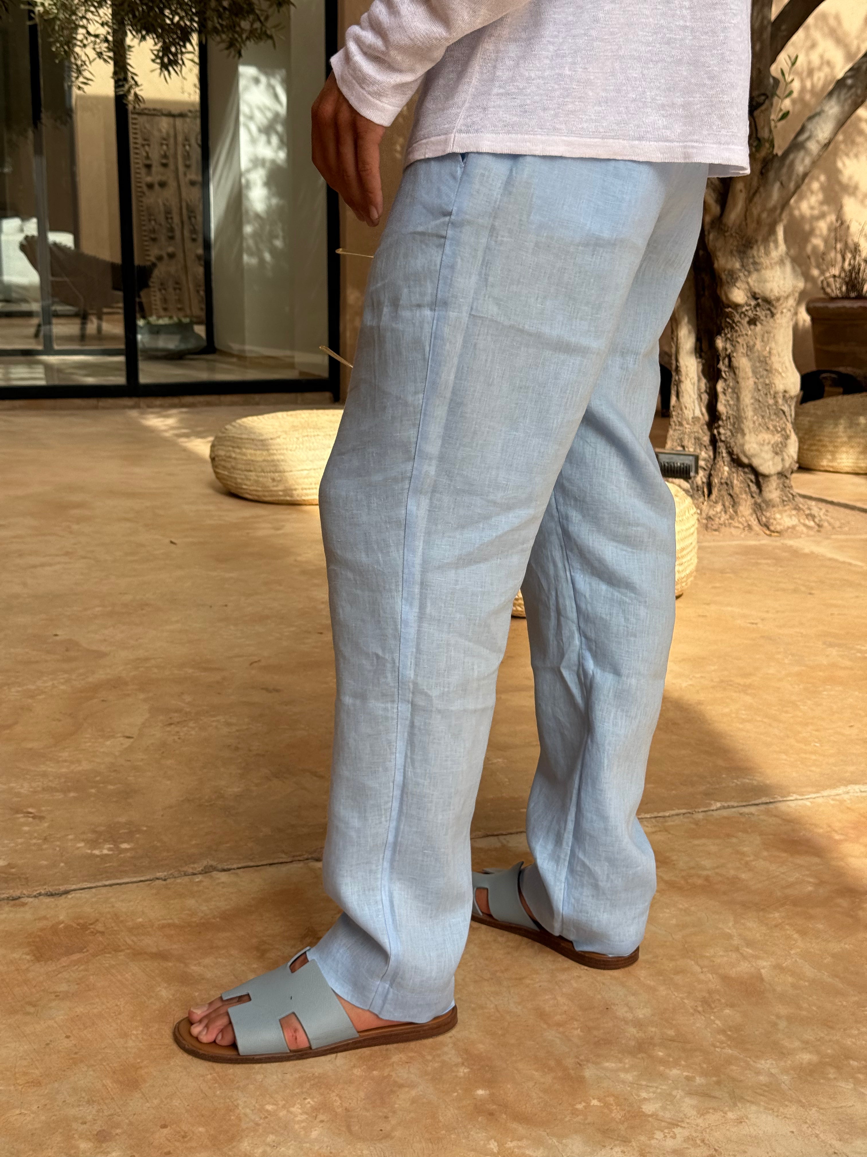 RIVÉ LINEN TROUSER SOFT BLUE