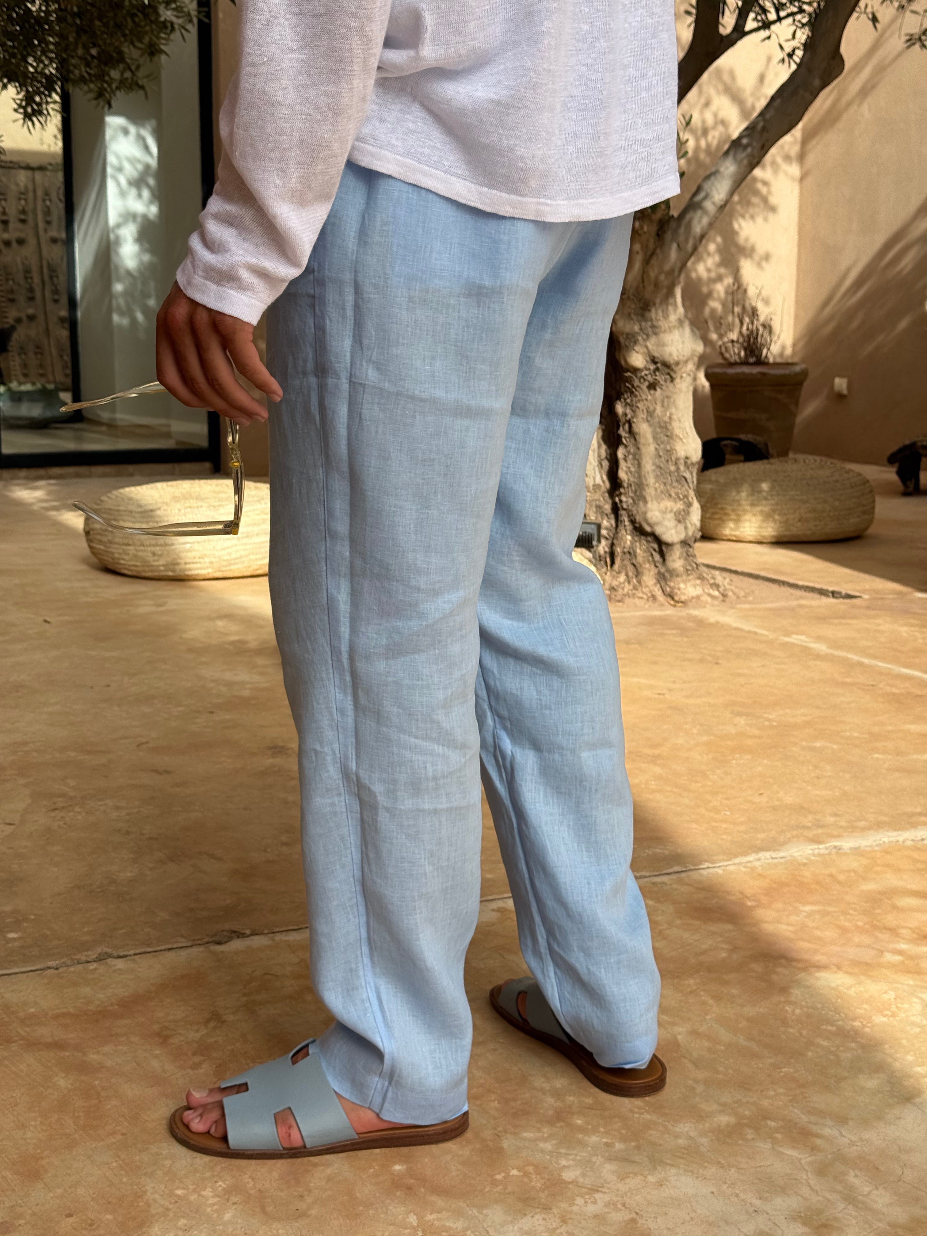 RIVÉ LINEN TROUSER SOFT BLUE
