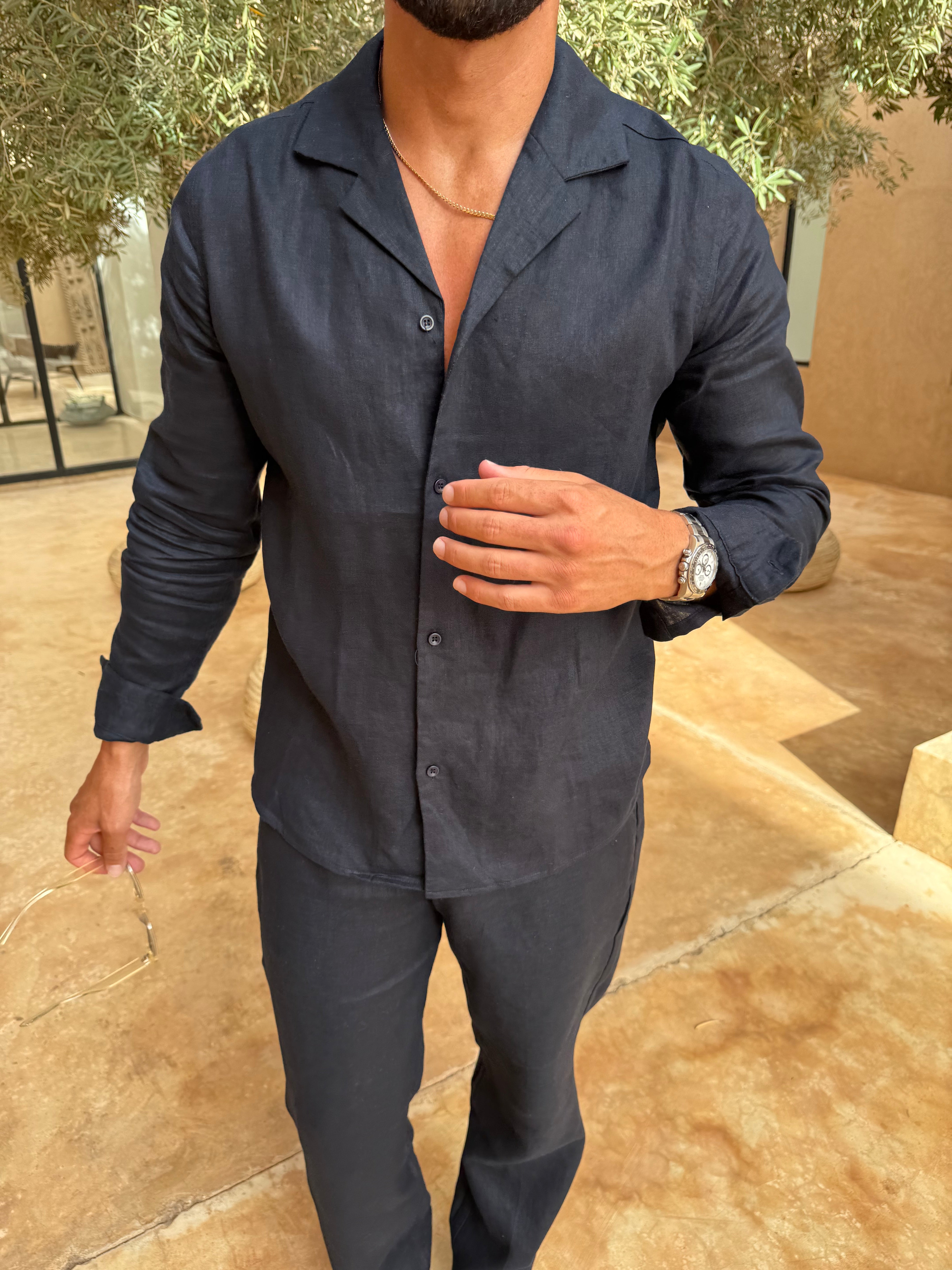 RIVÉ LINEN SHIRT NAVY