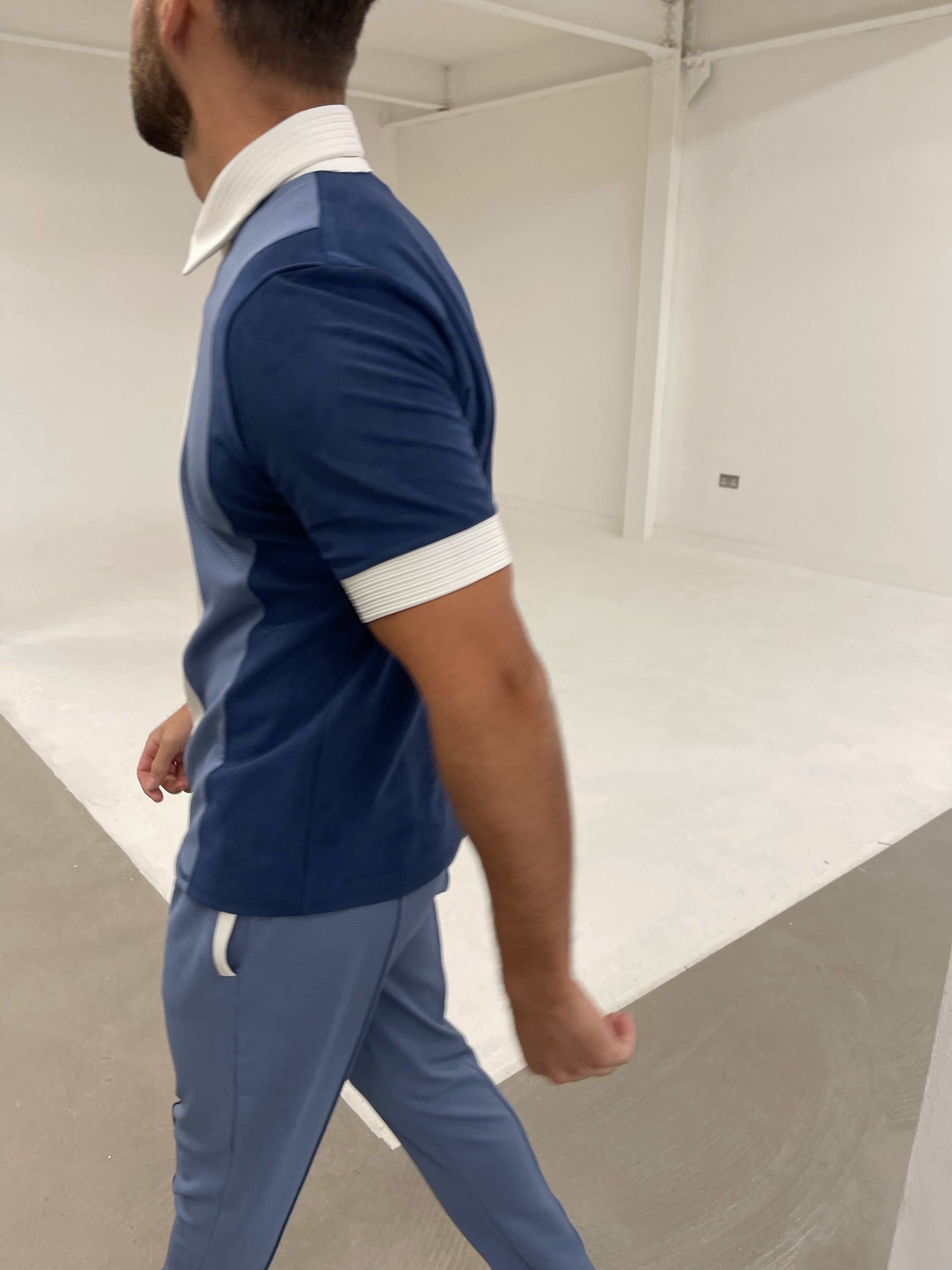 Cruz Zip Polo Blue