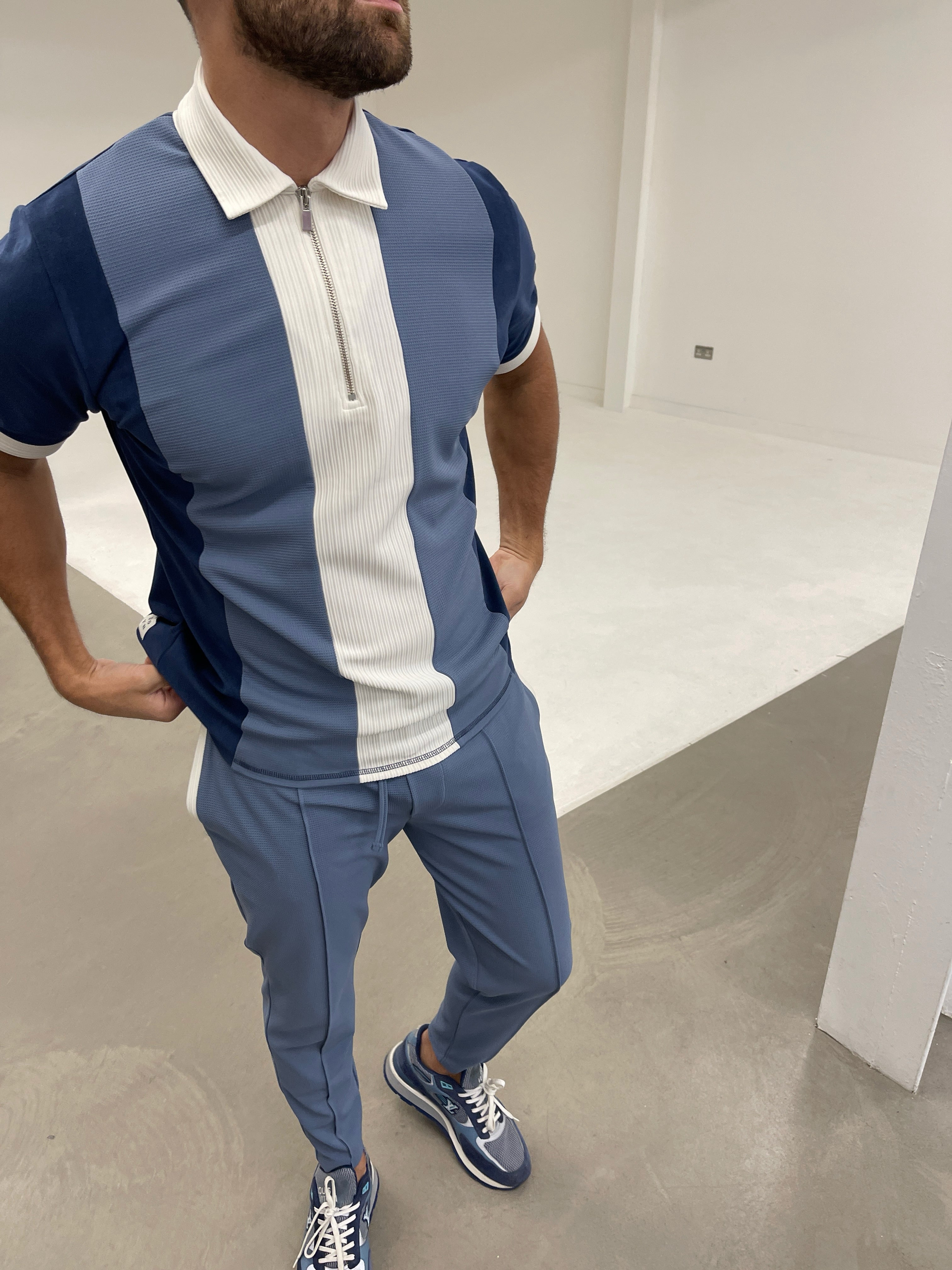 Cruz Zip Polo Blue