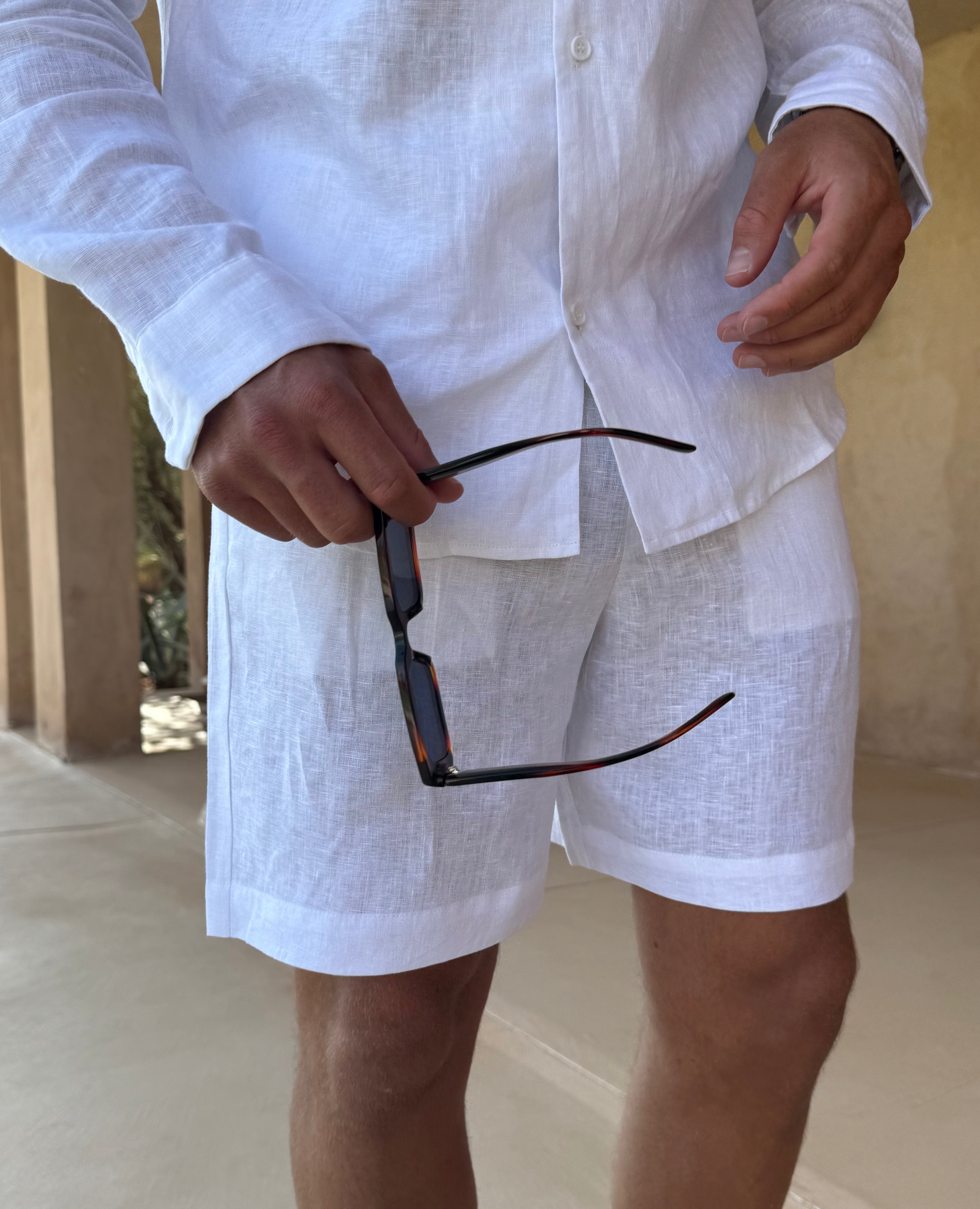 RIVÉ LINEN SHORTS WHITE