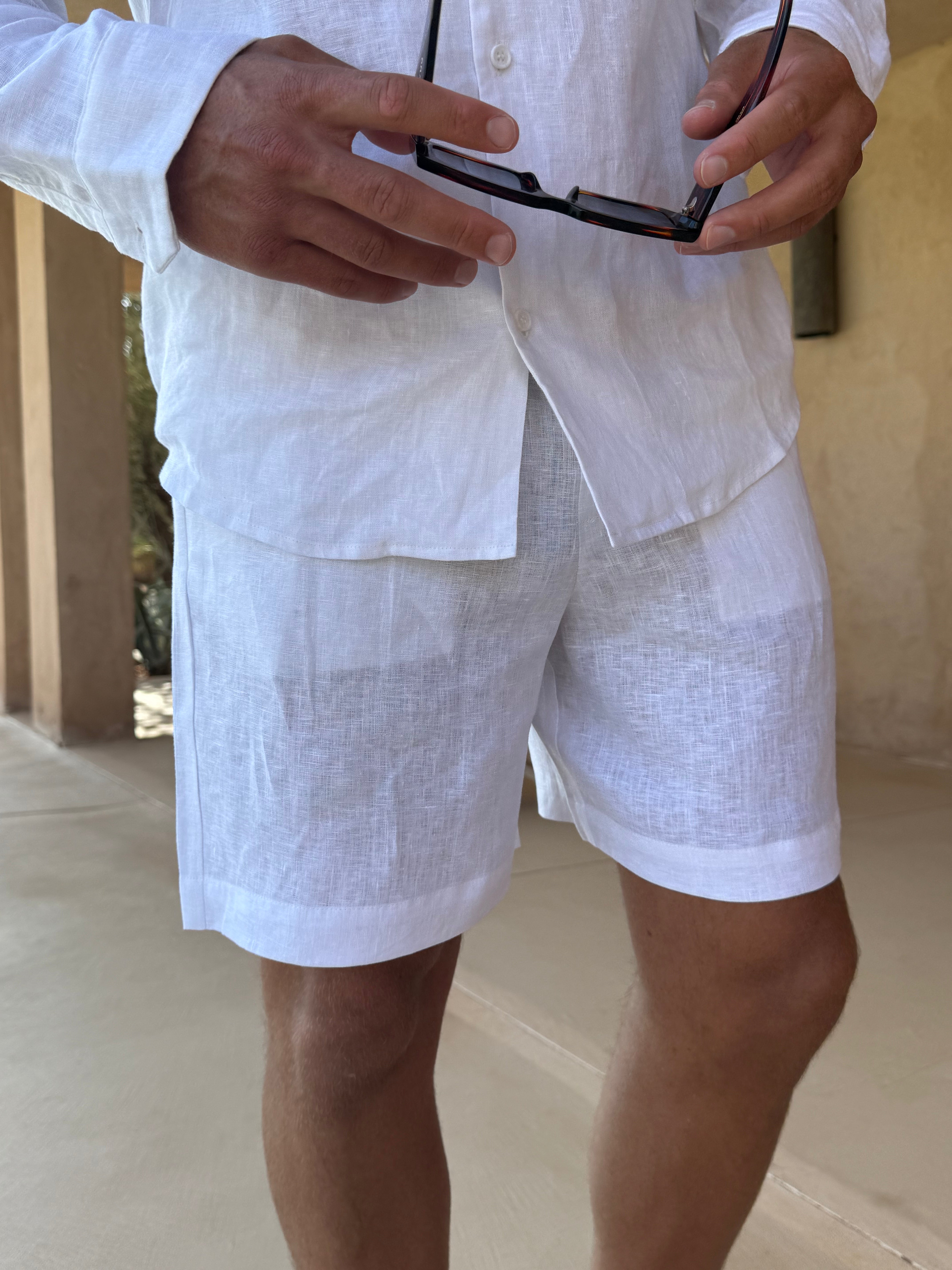 RIVÉ LINEN SHORTS WHITE