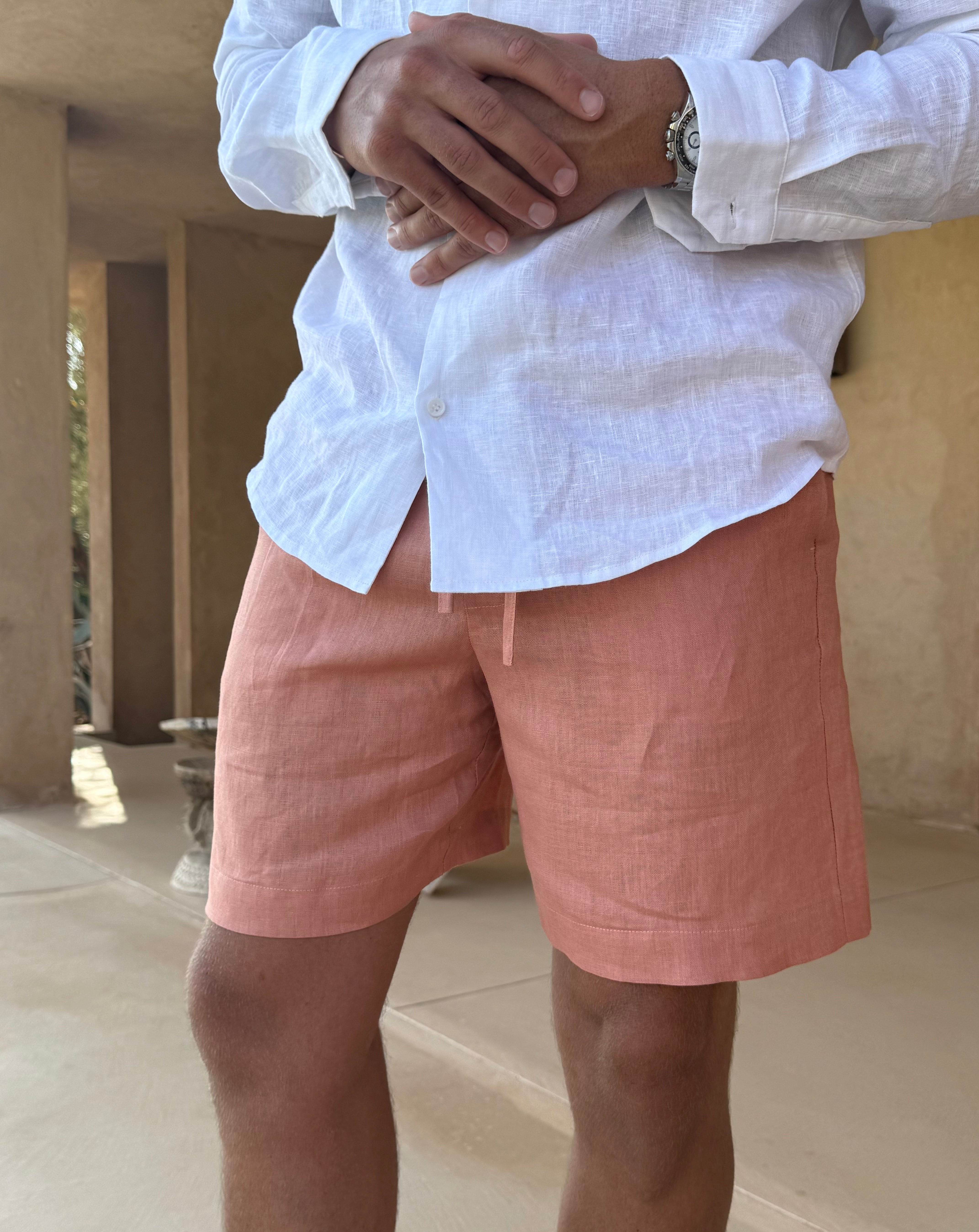 RIVÉ LINEN SHORTS SATINÉ