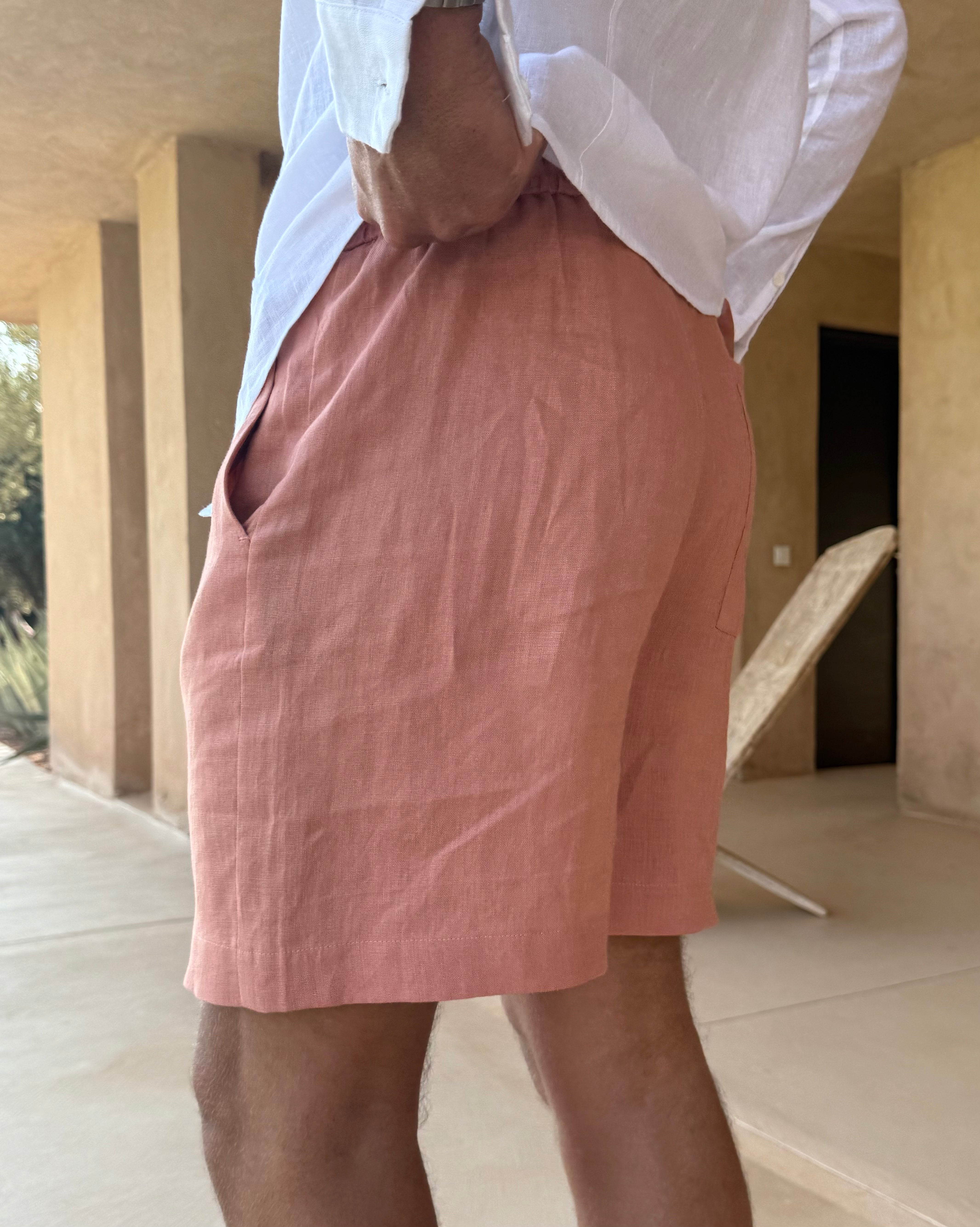 RIVÉ LINEN SHORTS SATINÉ