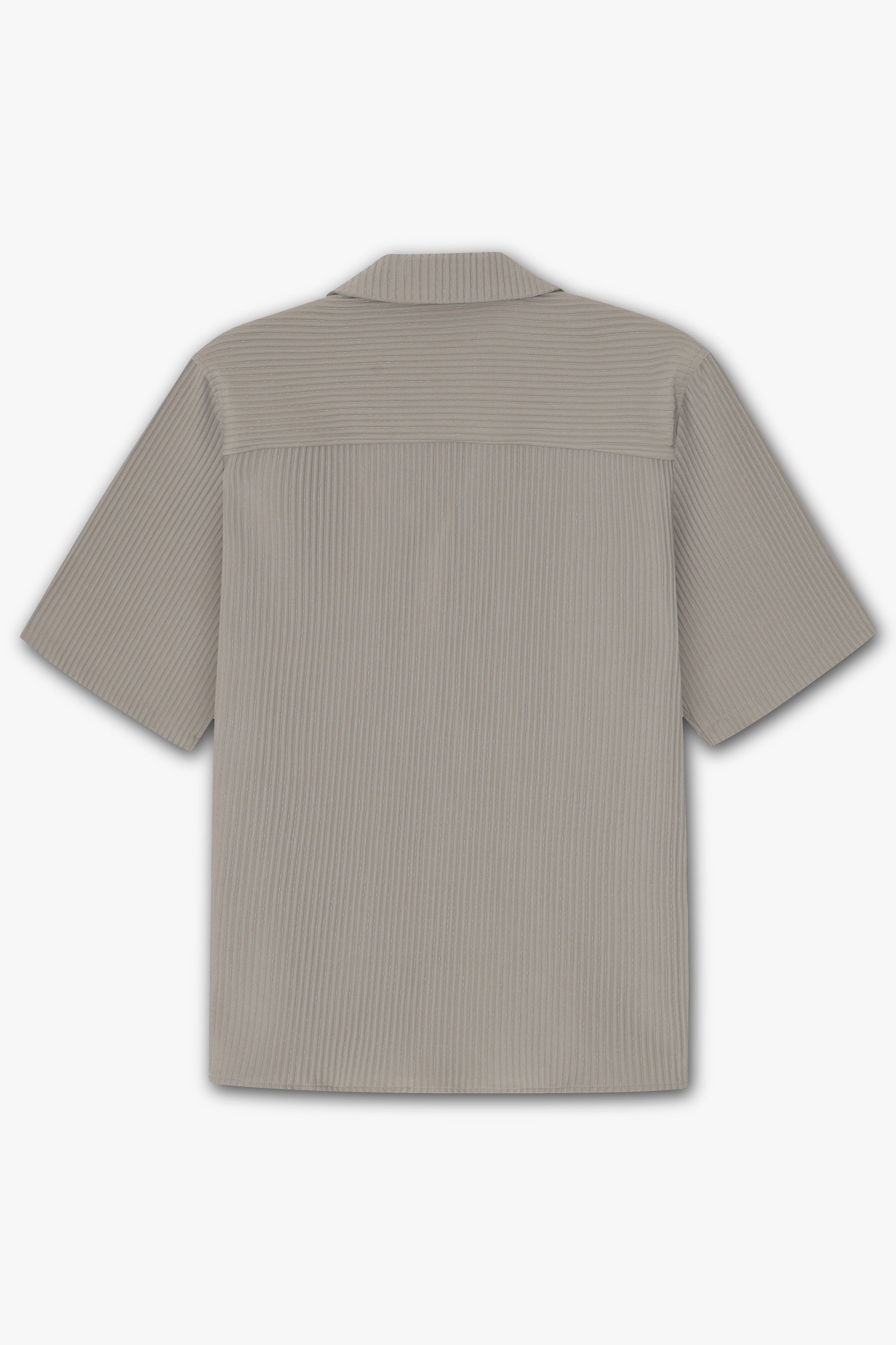 PLEAT SHIRT SS WARM GREY