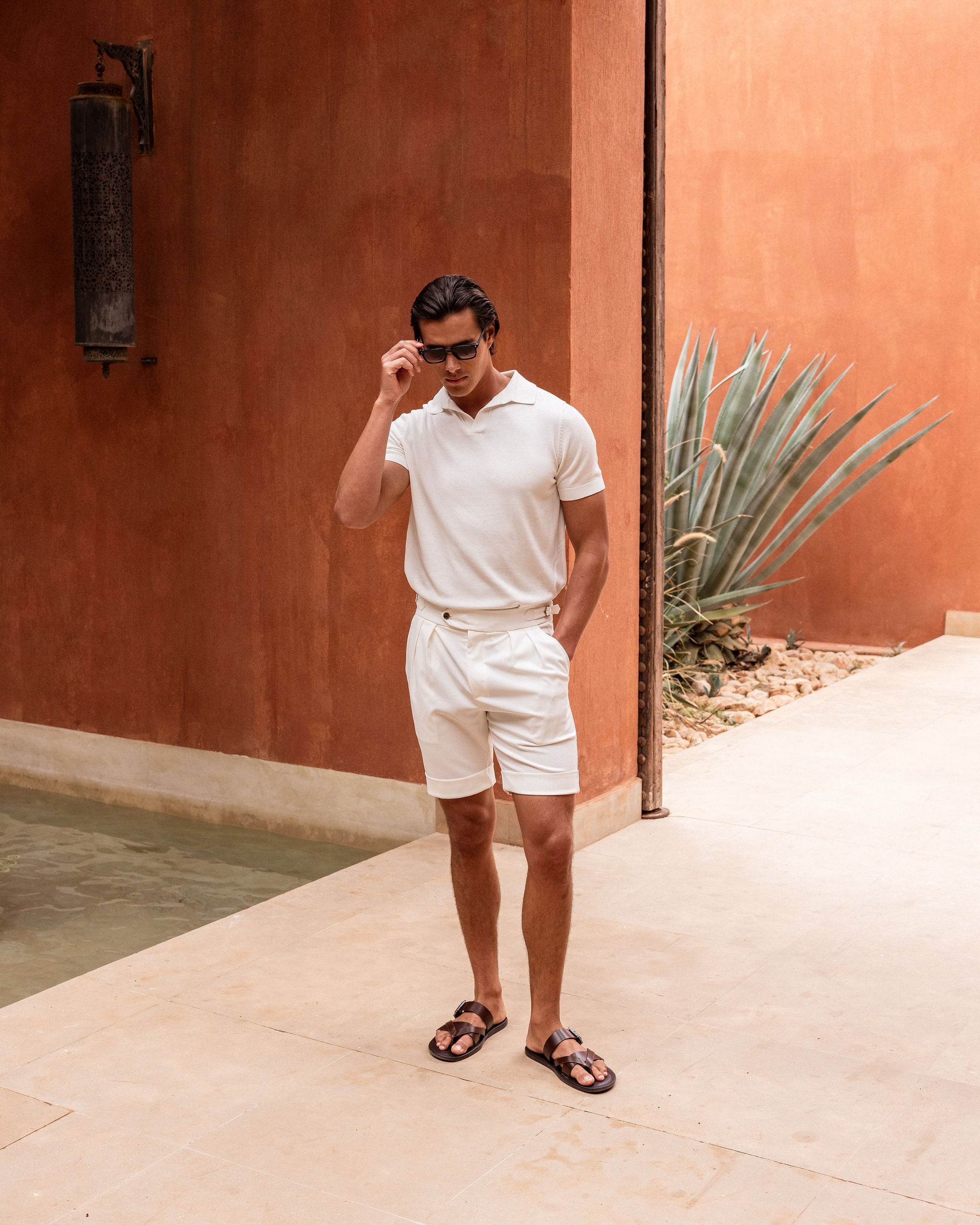 OPEN COLLAR POLO WHITE